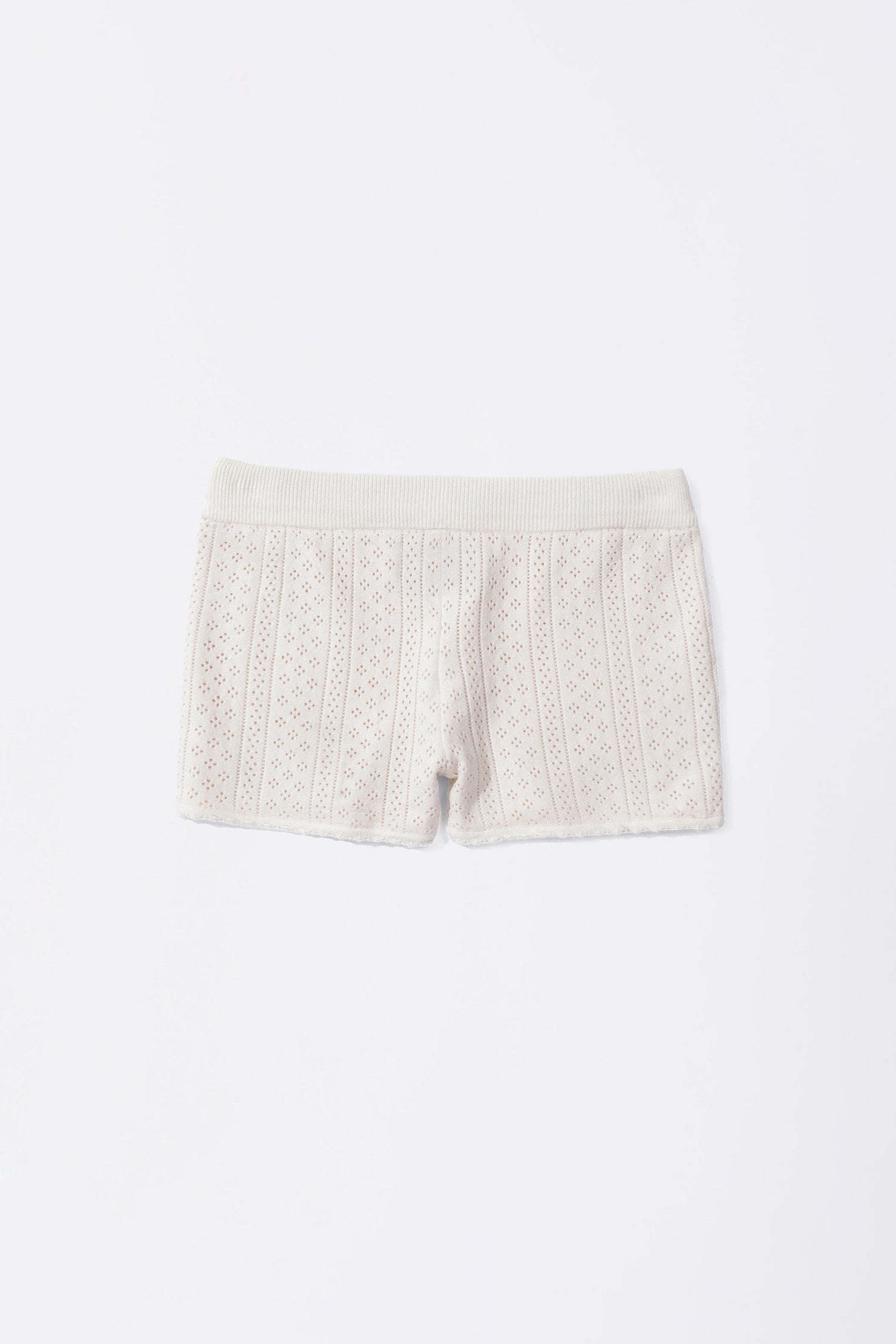 Eyelet Knit Shorts Ivory