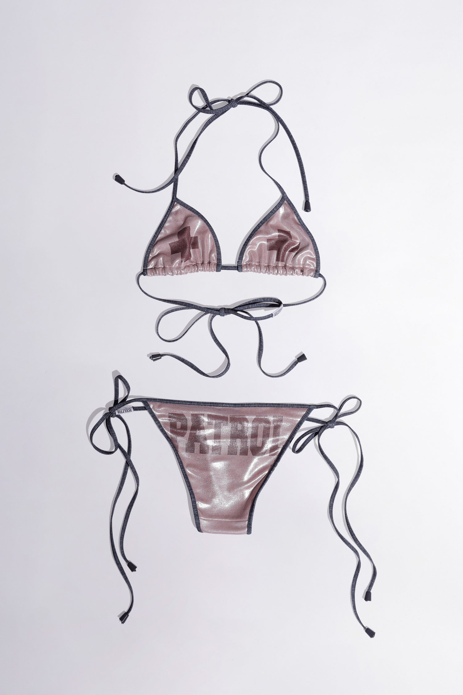 Patrol Reversible Bikini Top Pink/White Melange