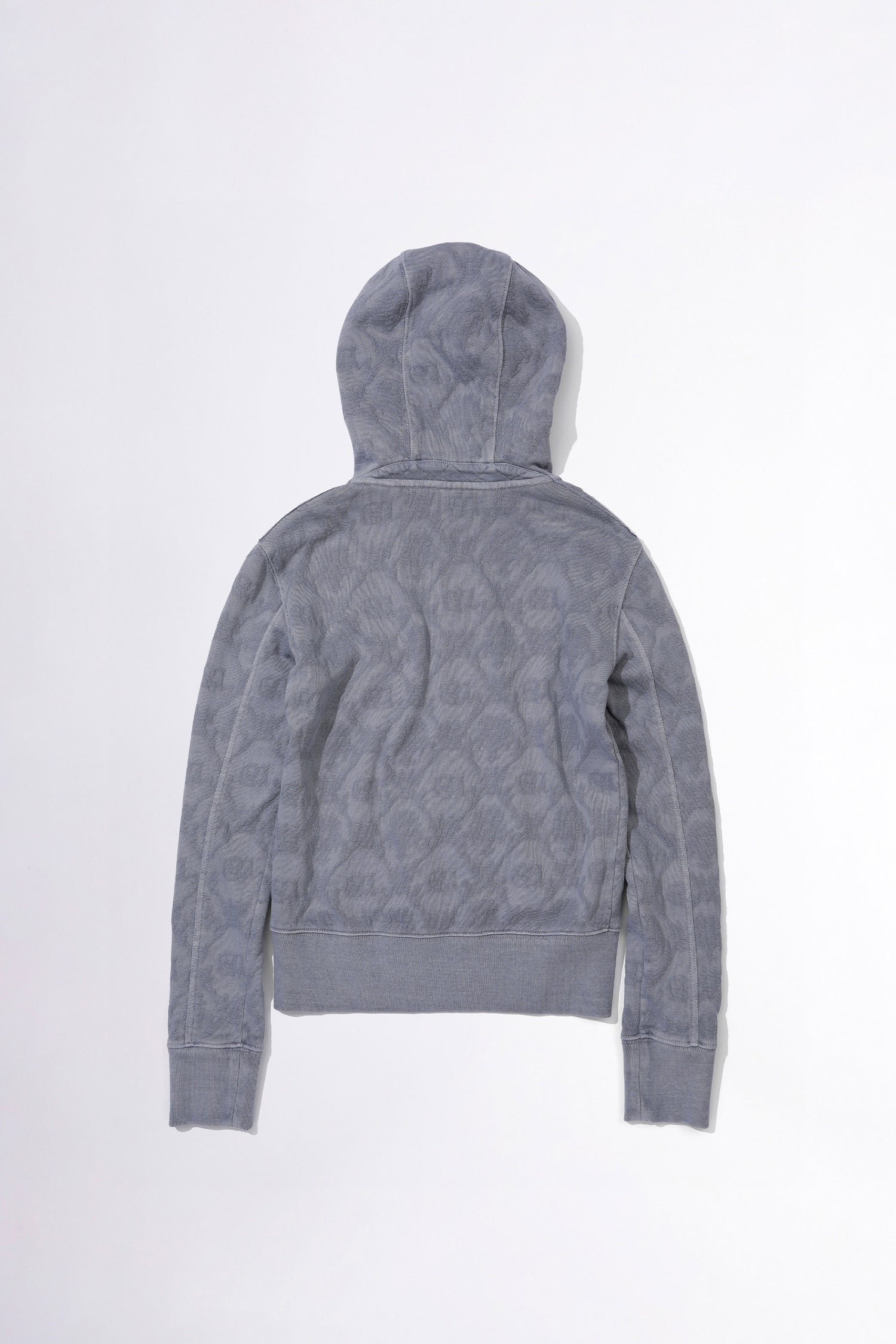 Jacquard Hoodie Zip-Up Dusty Blue
