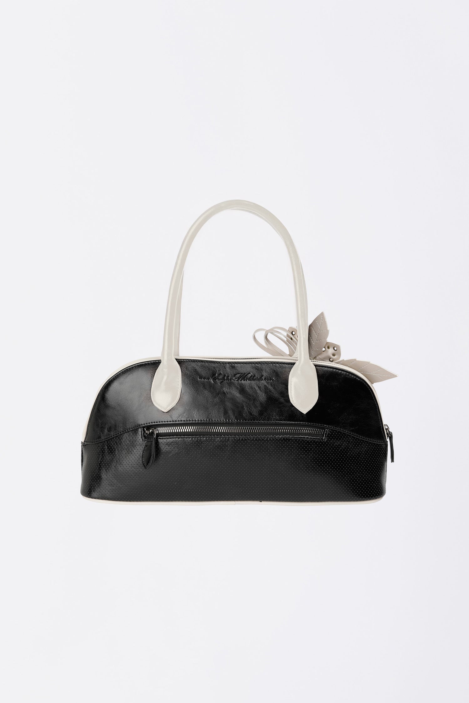 Flower Bowling Bag Glossy Black
