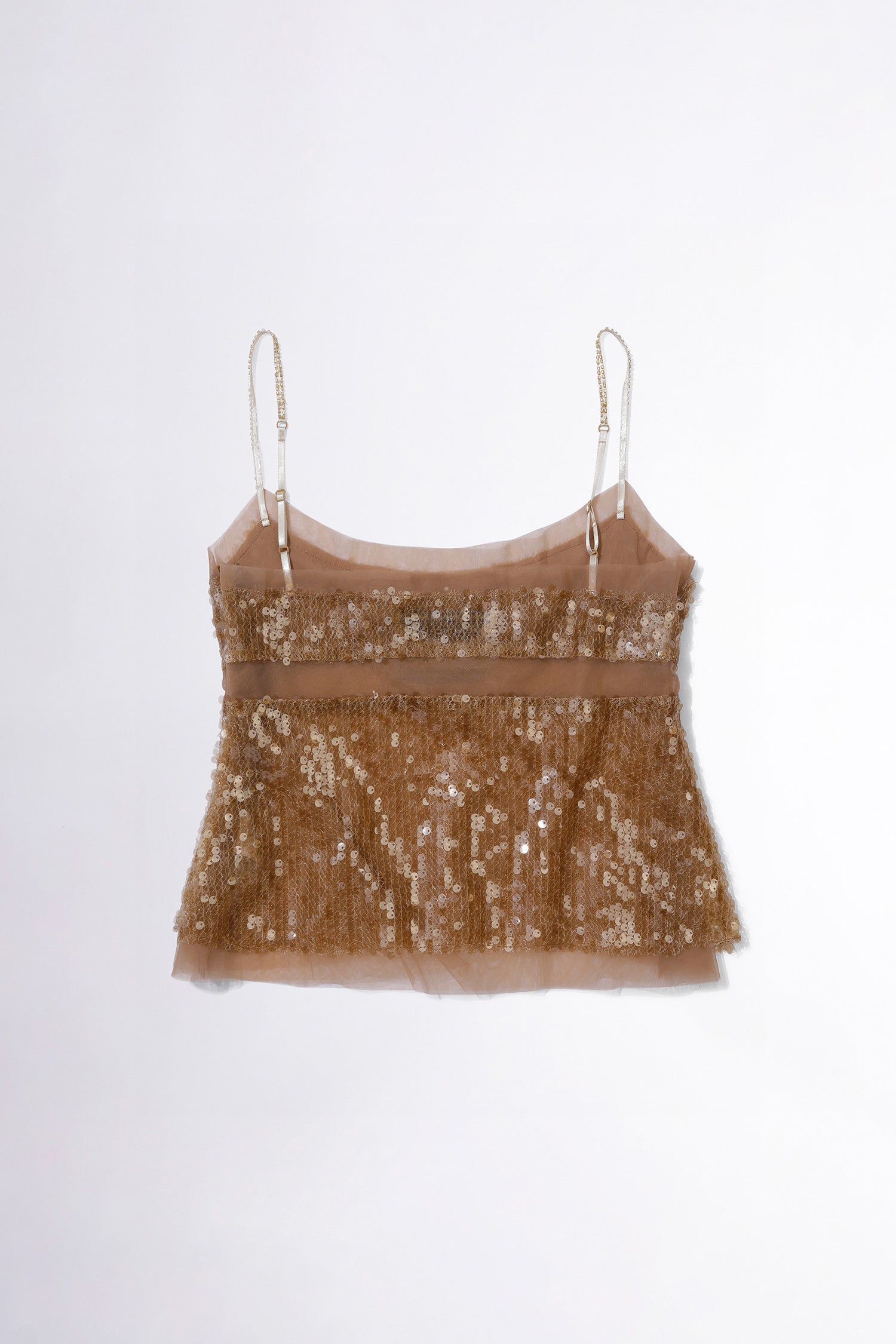 Sequin Layered Camisole Brown