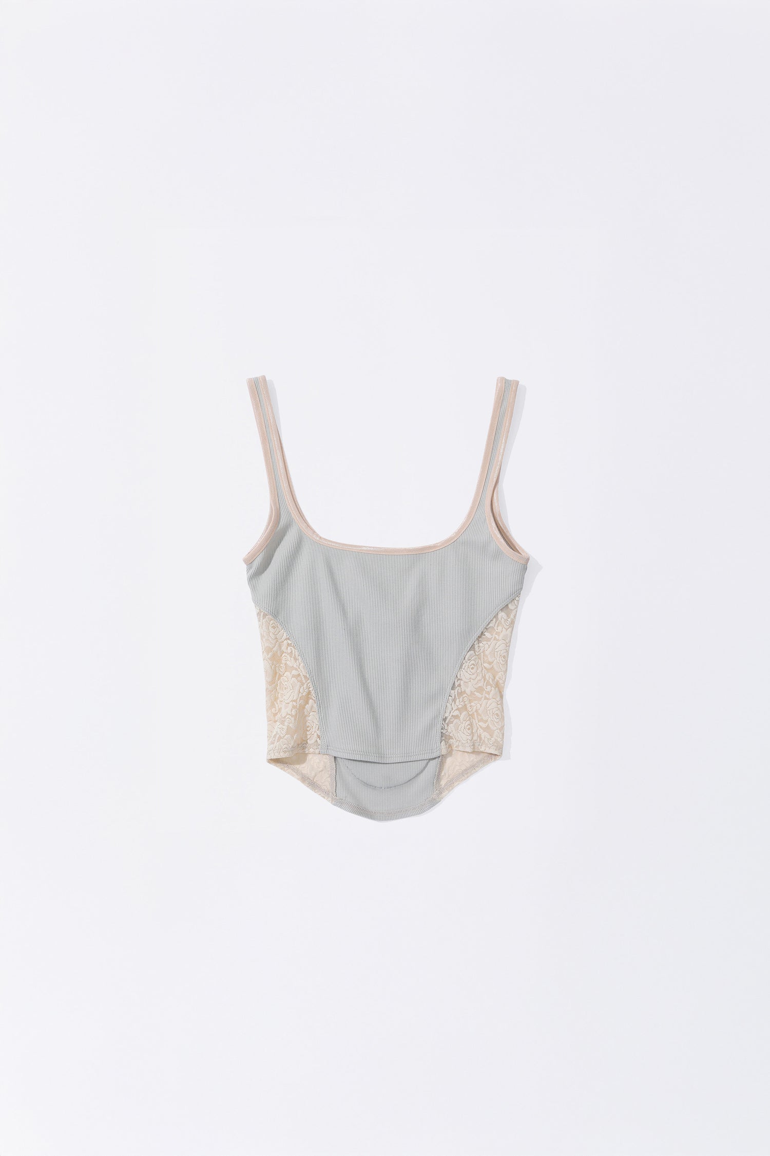 Beaded Maria Top Pale Gray