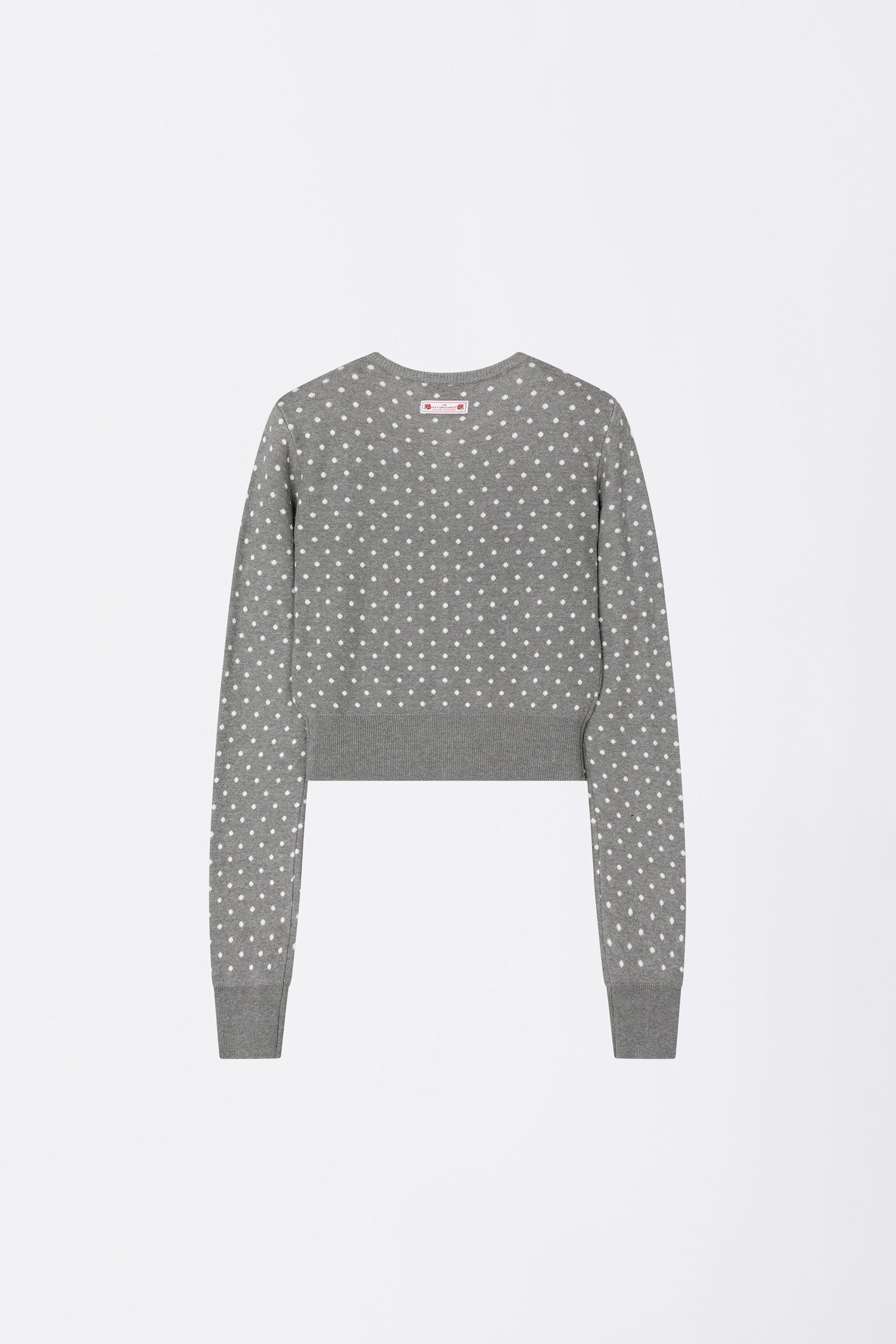 Polka Dot Cardigan Melange Gray/White