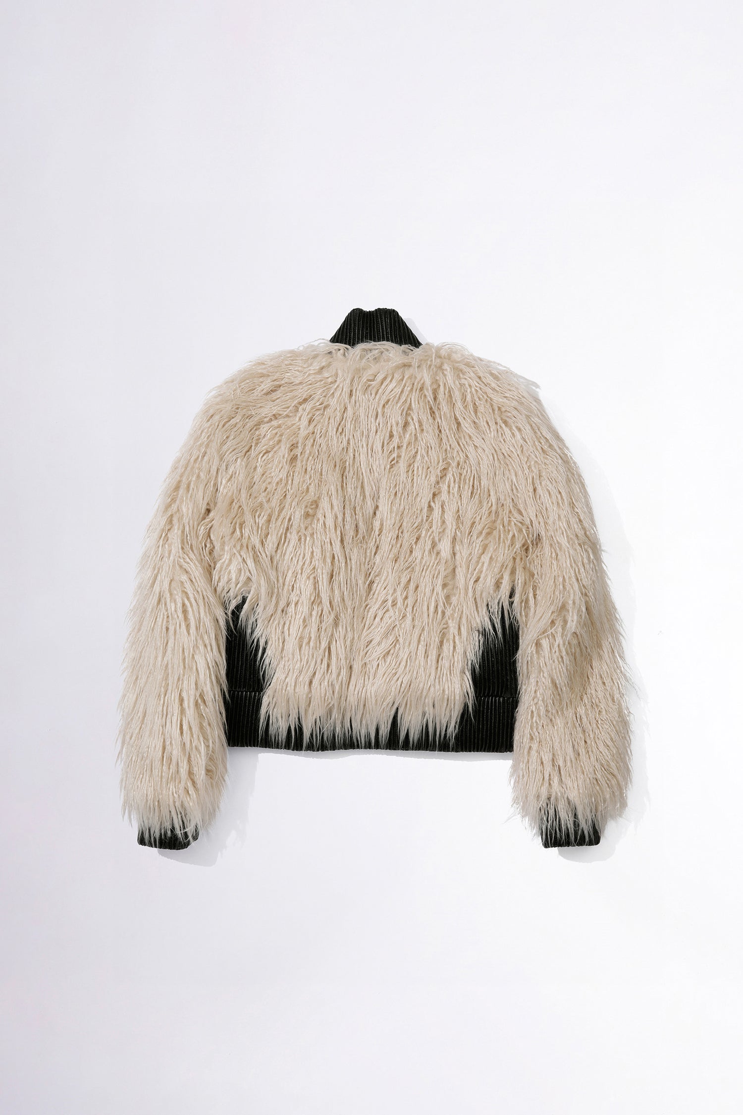 Faux Mongolian Shearling Jacket Raw