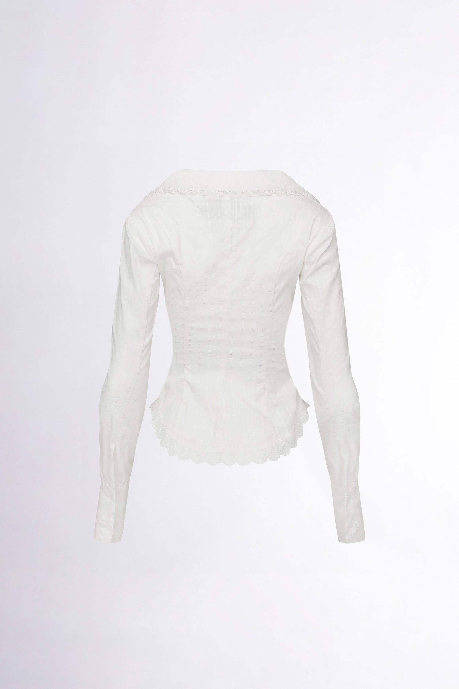 Clover Leaf Neck Blouse Ivory