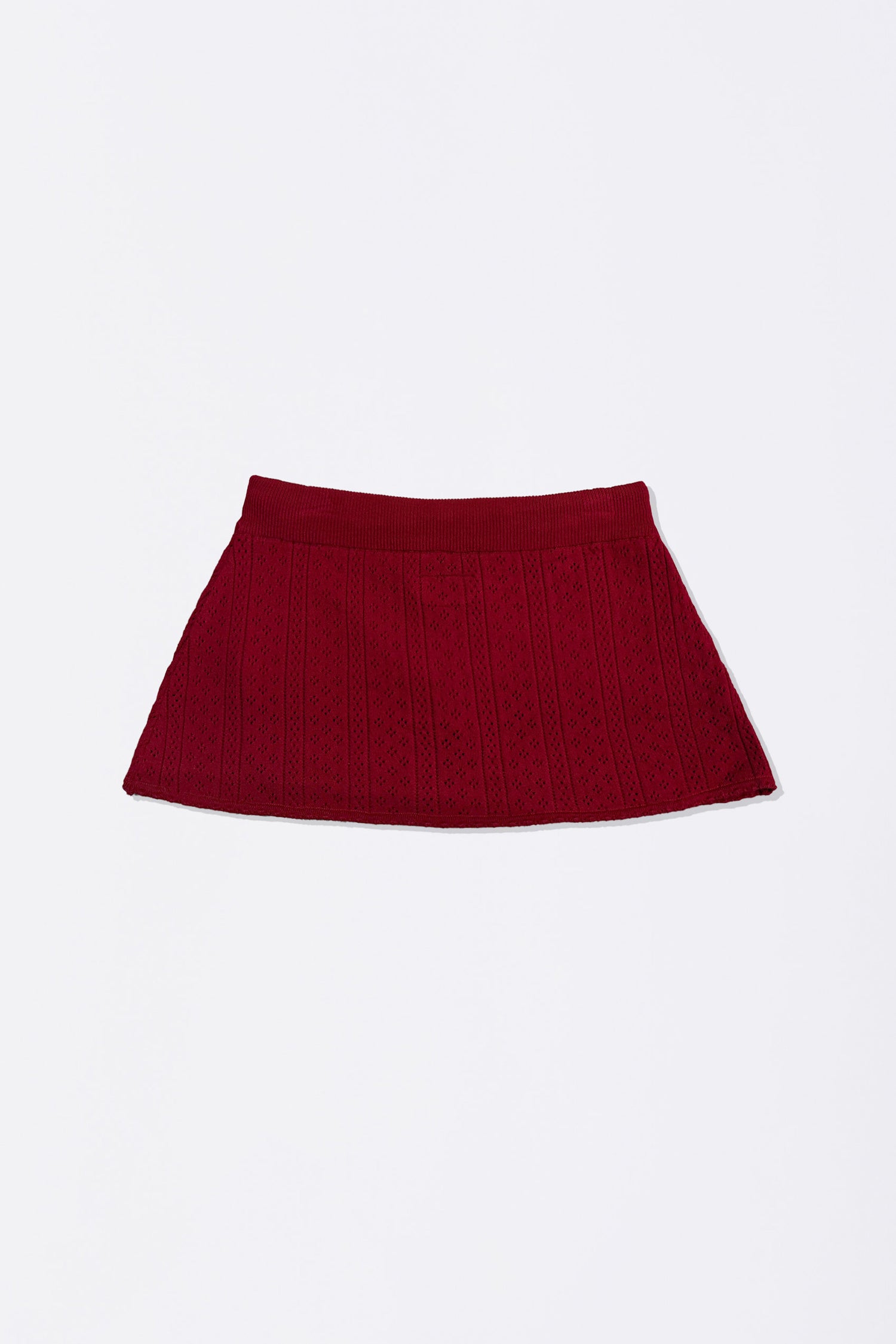Eyelet Knit Skort Red