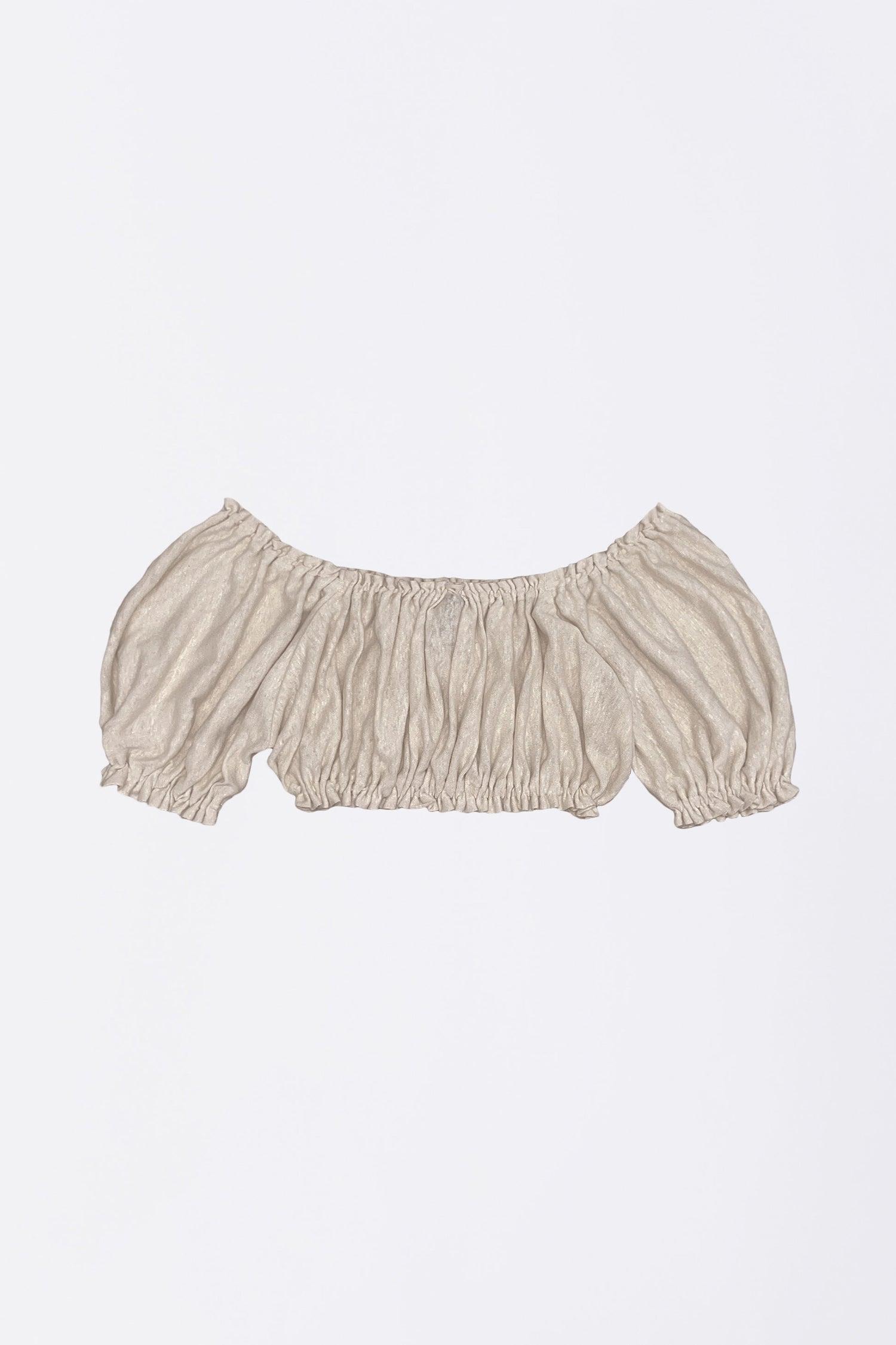 Crinkle Volumer Top Dusty Beige