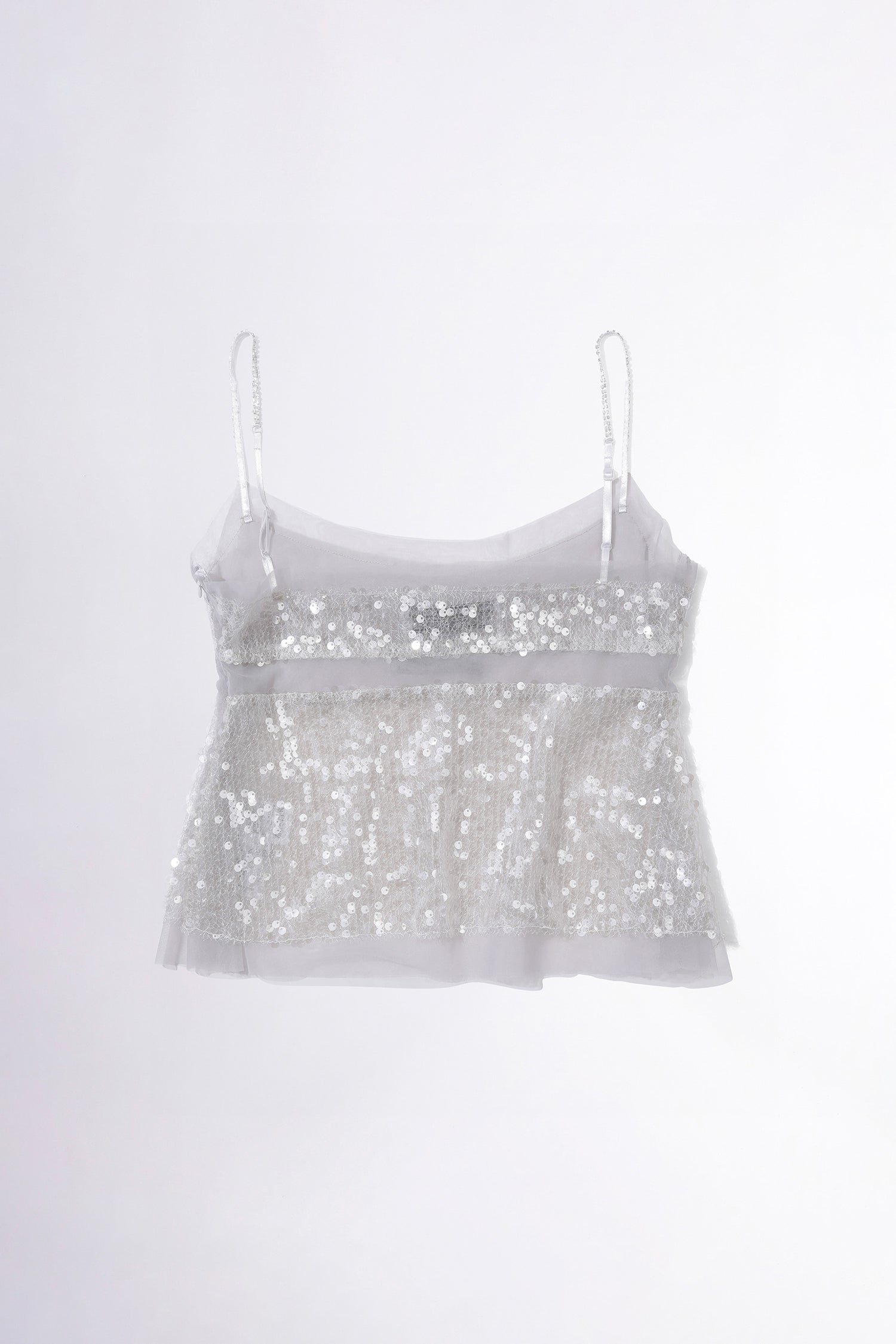 Sequin Layered Camisole Ice White