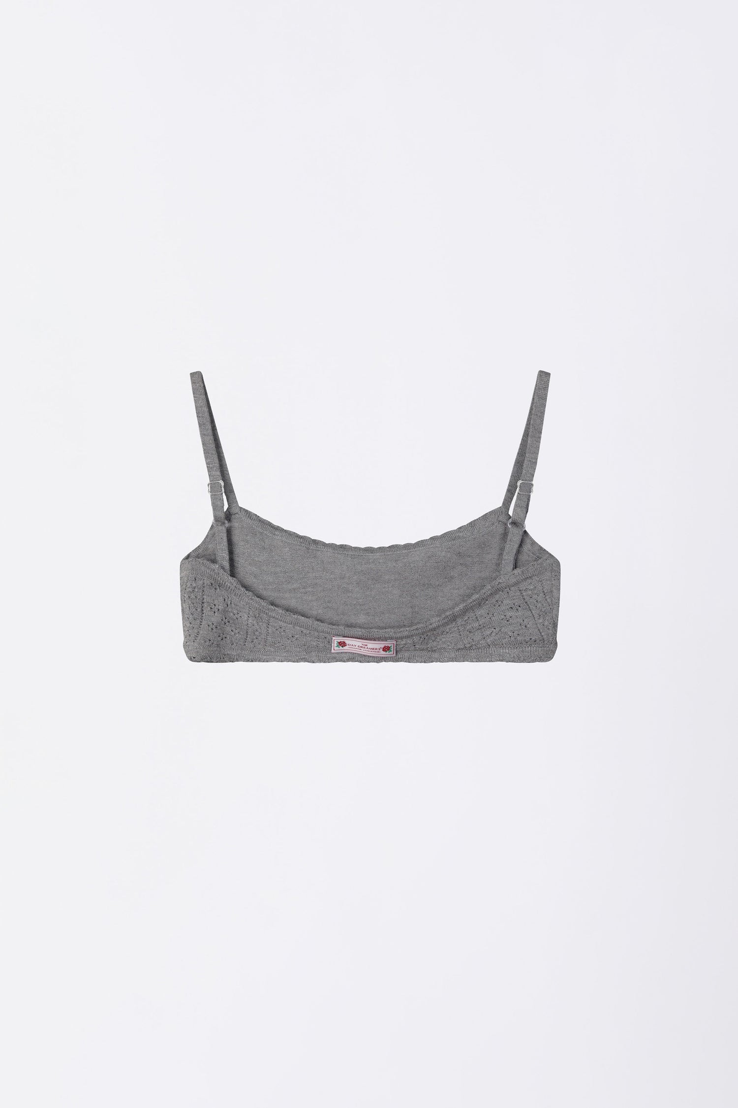 Eyelet Knit Bustier Melange Gray