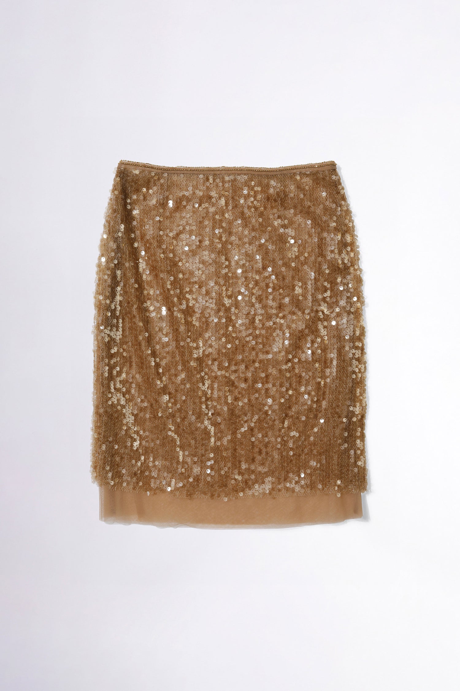 Sequin Midi Skirt Brown