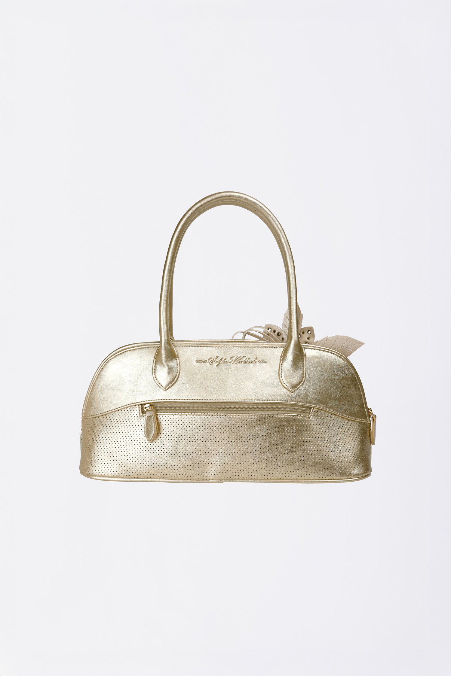 Flower Bowling Bag Metallic Gold