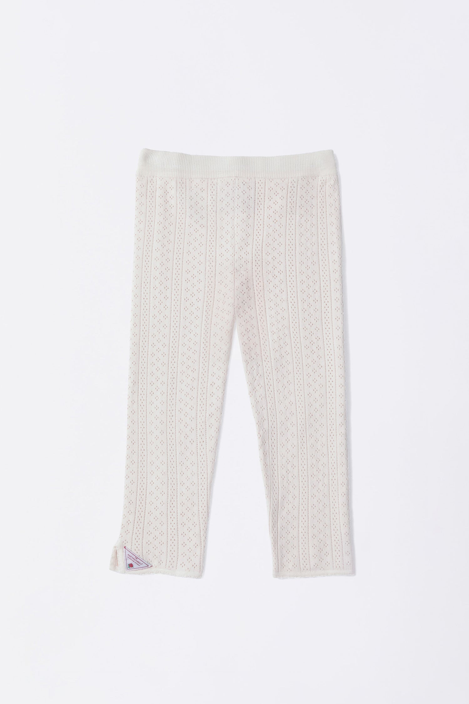 Eyelet Knit Capri Pants Ivory