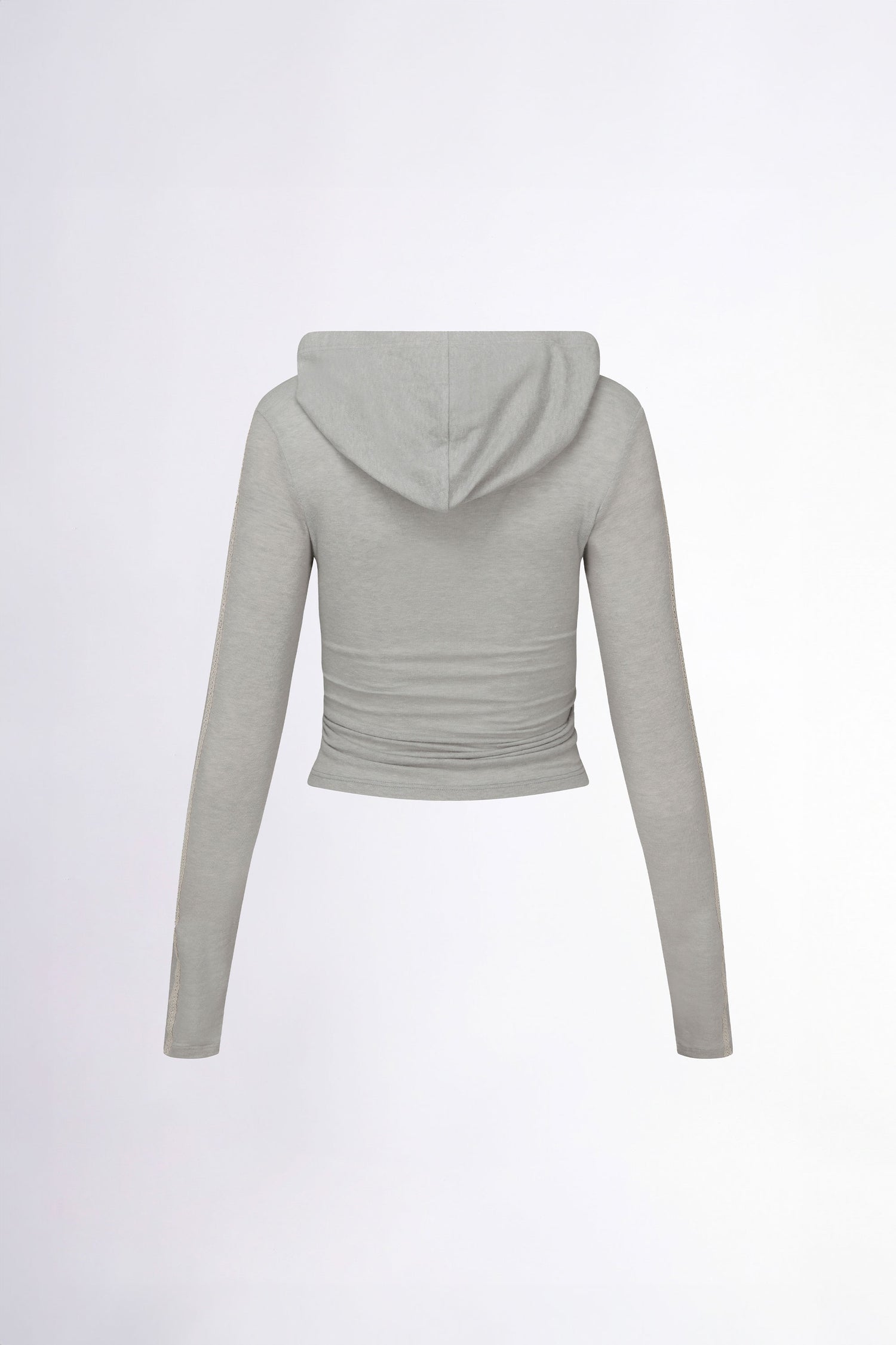 Rose Angora Hoodie Tee Pale Melange