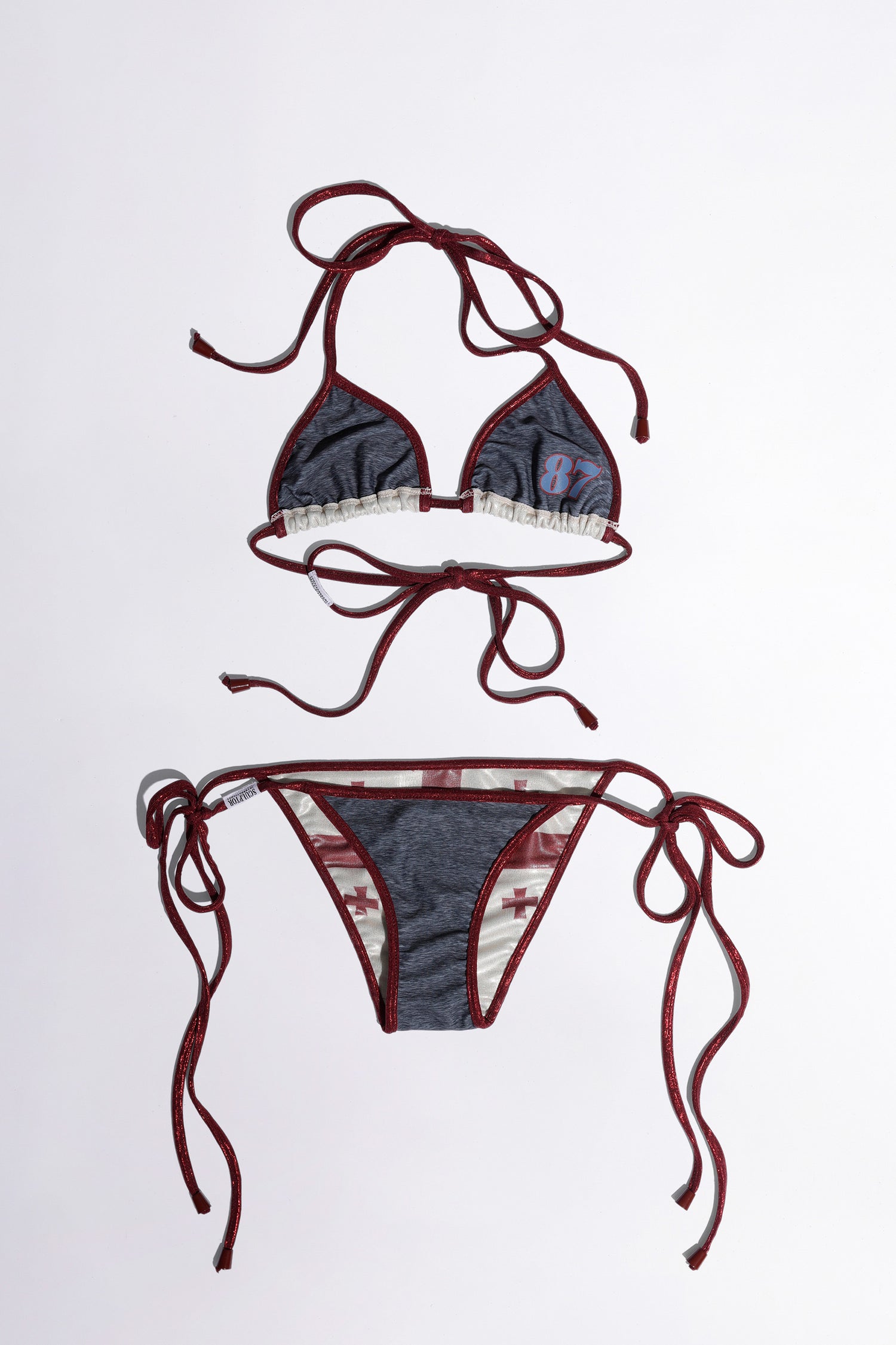 Patrol Reversible Bikini Top Cream/Melange Gray