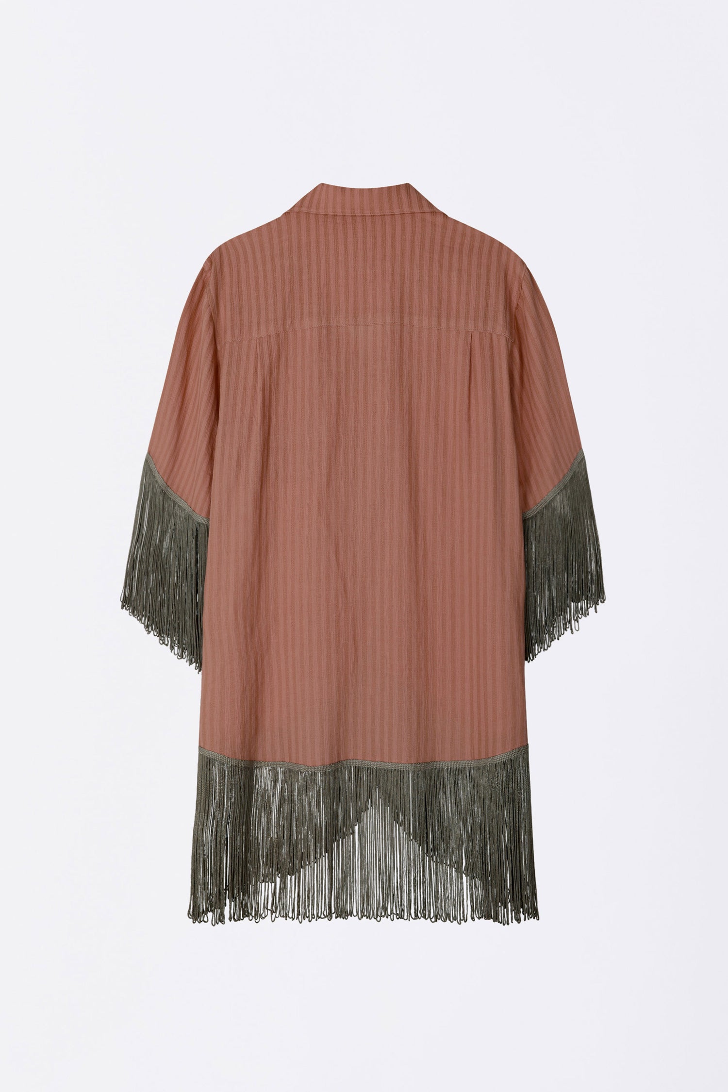 Boho Hawaiian Shirt Brown Stripe