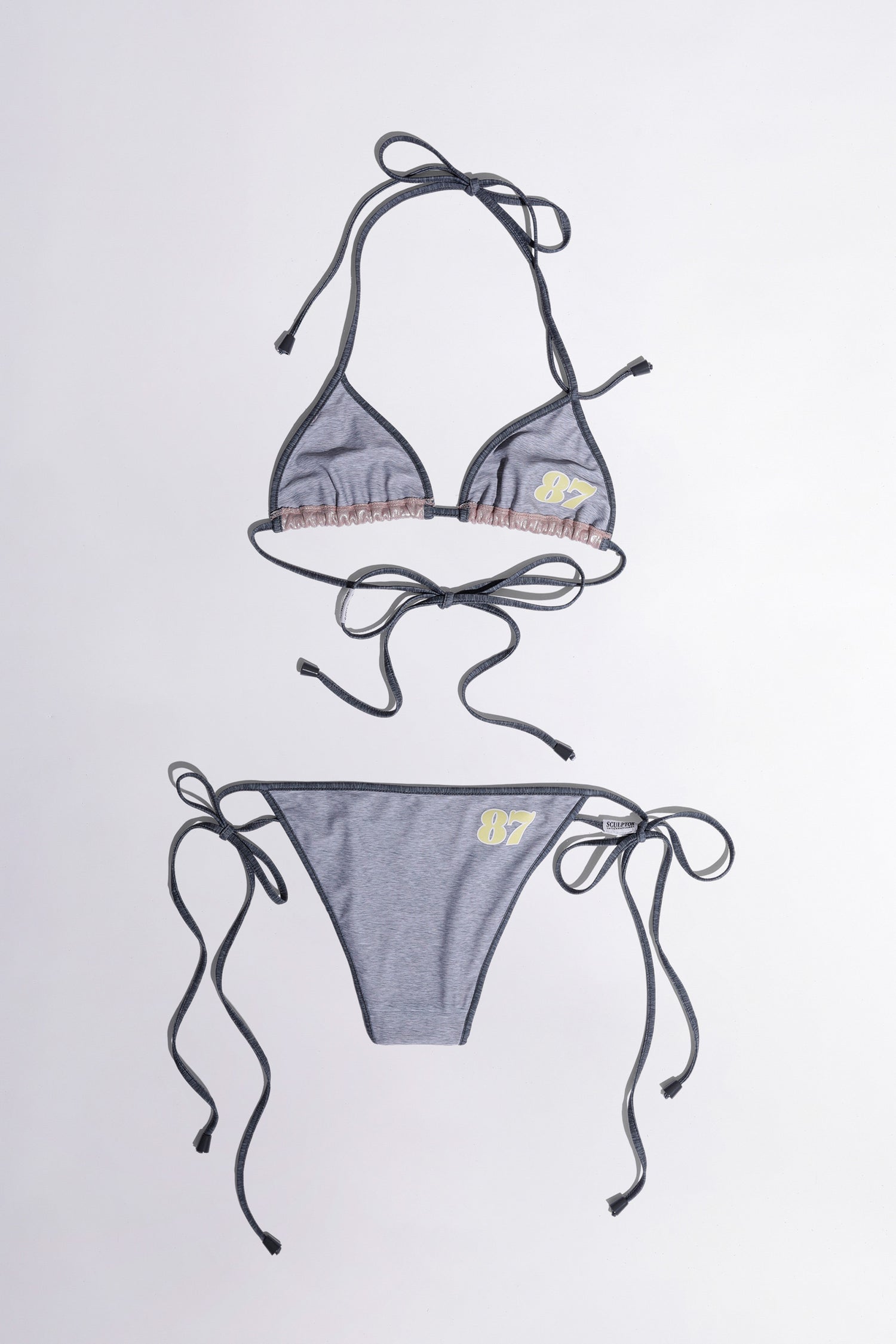 Patrol Reversible Bikini Top Pink/White Melange