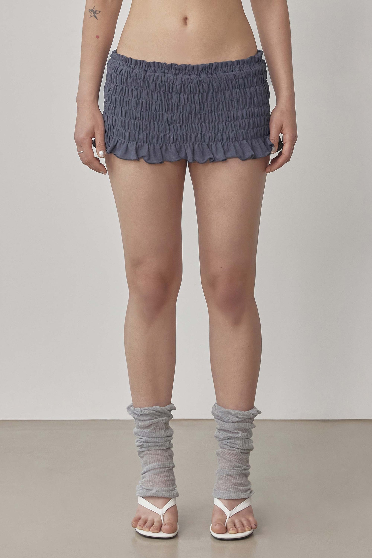 Crinkle Volumer Skort Dusty Navy