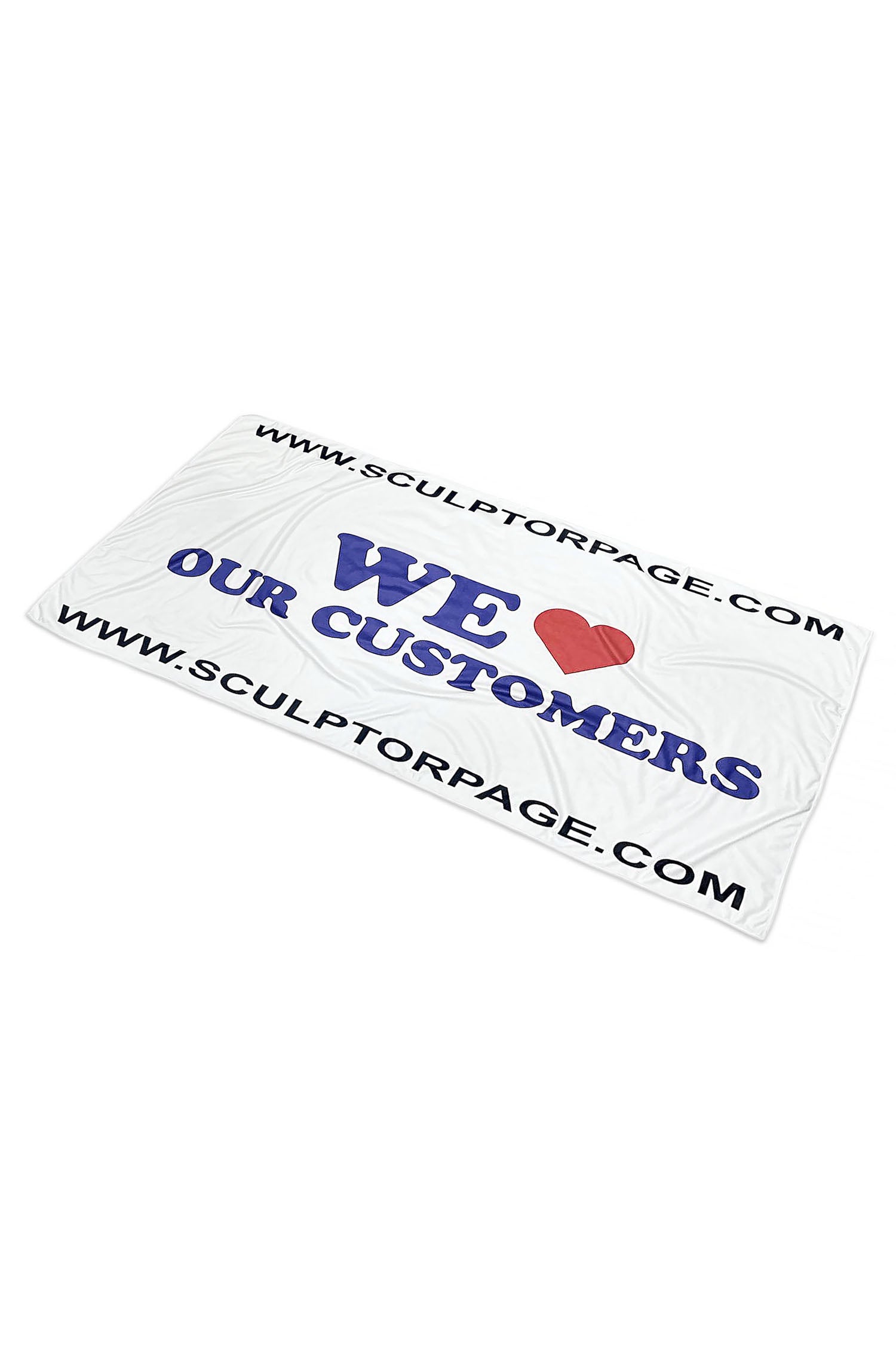Love our Customers Beach Towel White