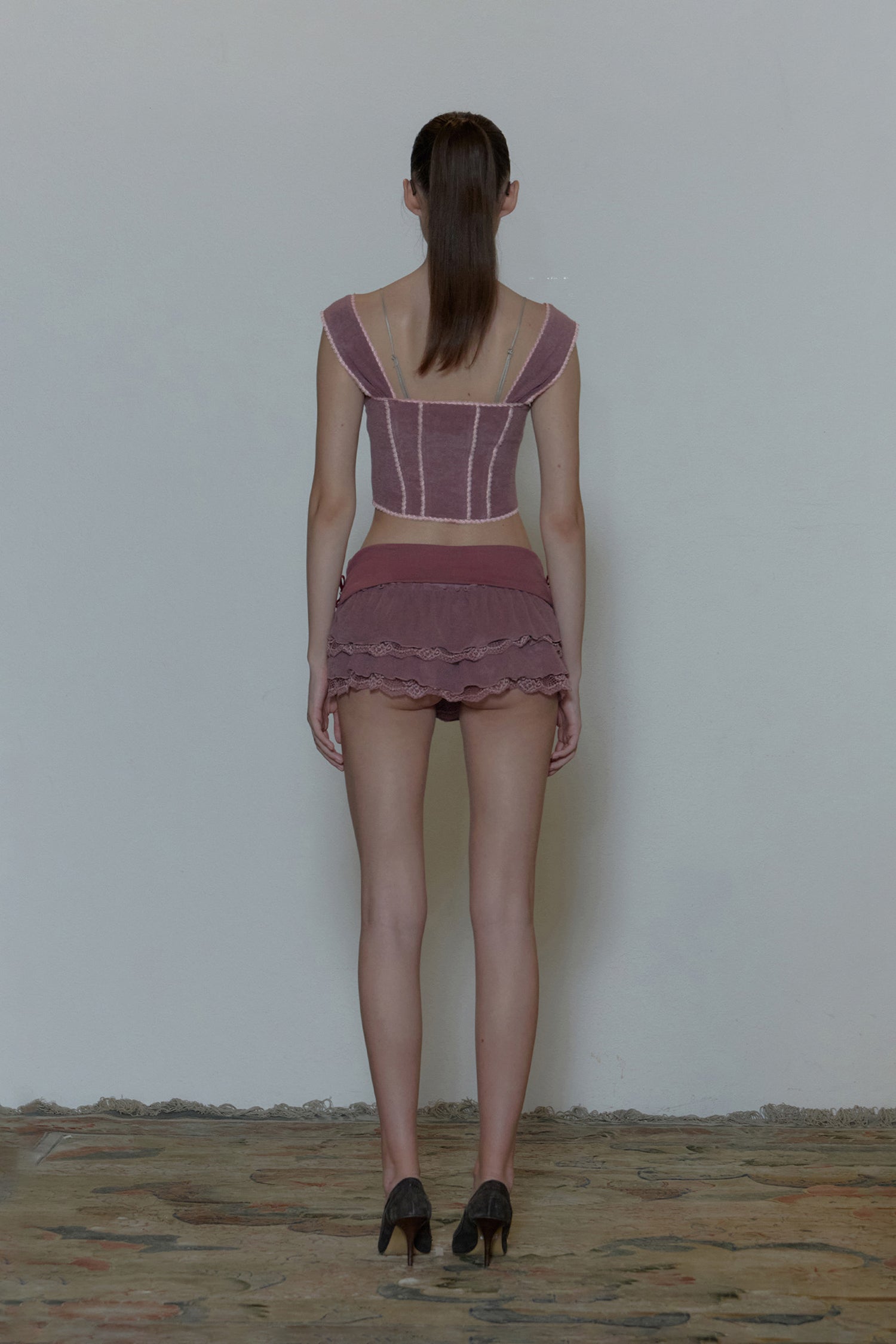 Rose Terry Ruffle Skort Purple