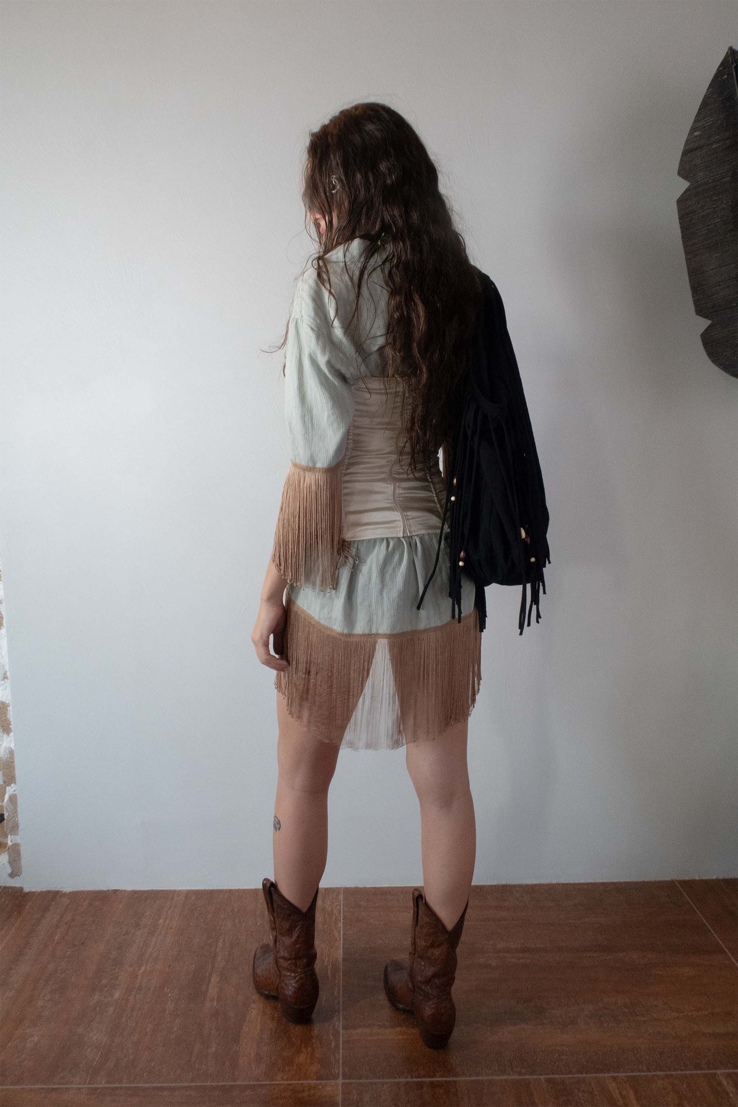 Boho Hawaiian Shirt Misty Stripe