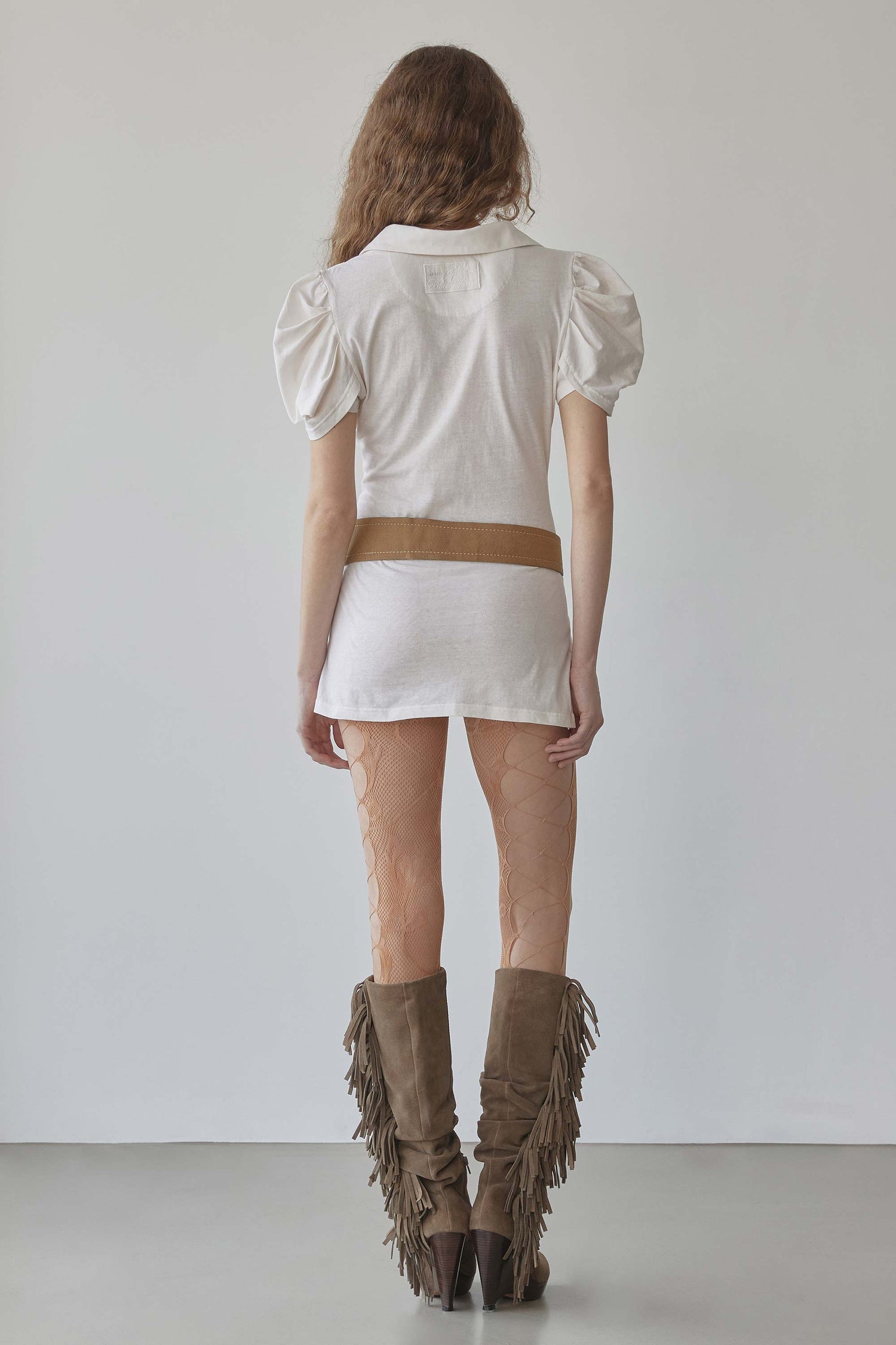 Shirring Tennis Dress Dirty White
