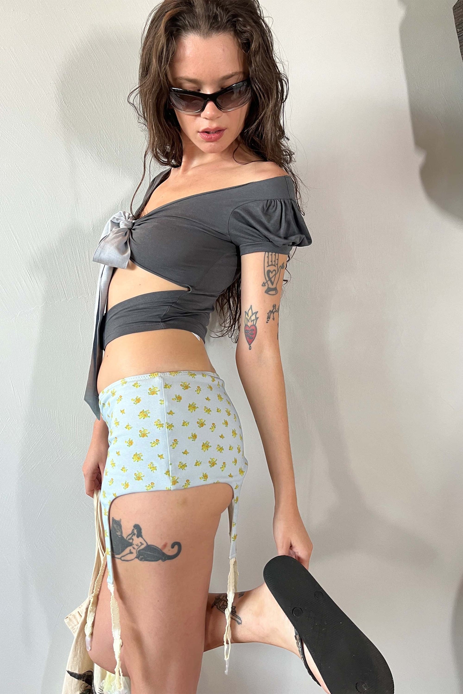 Cottage Garter Belt Skort Sky
