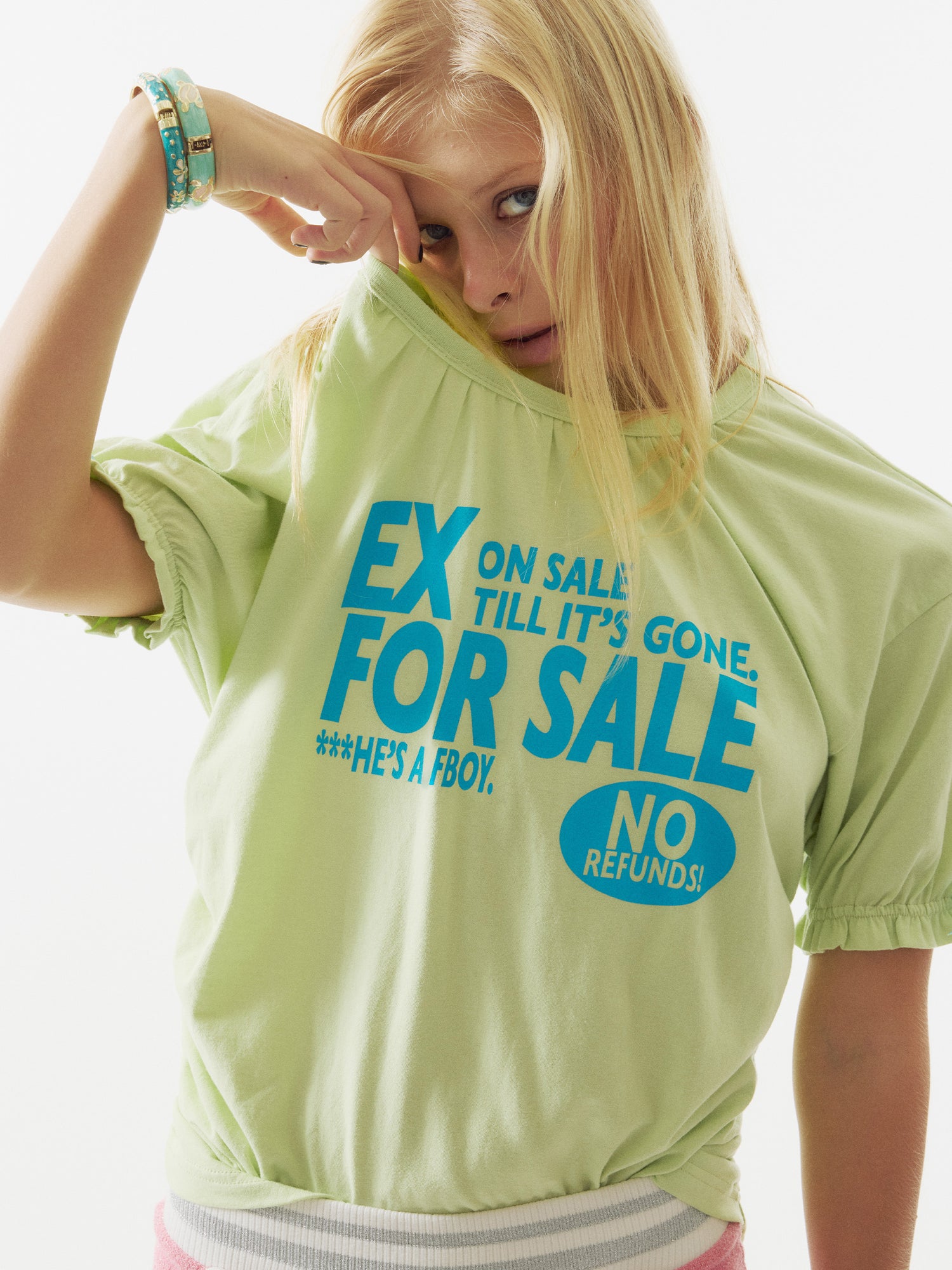 Garage Shirring Tee Acid Green