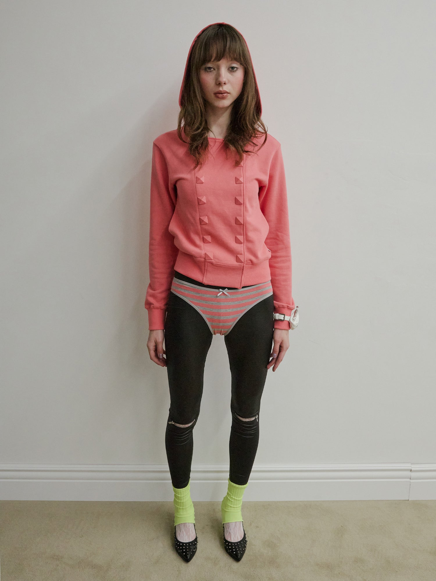 Napoleon Stud Hoodie Acid Pink