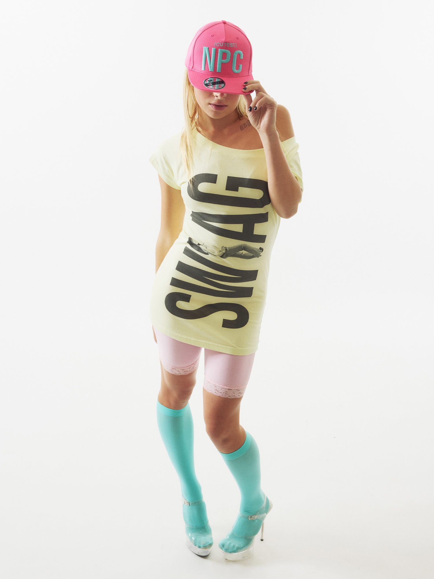 NPC Kitty Snapback Cap Acid Pink