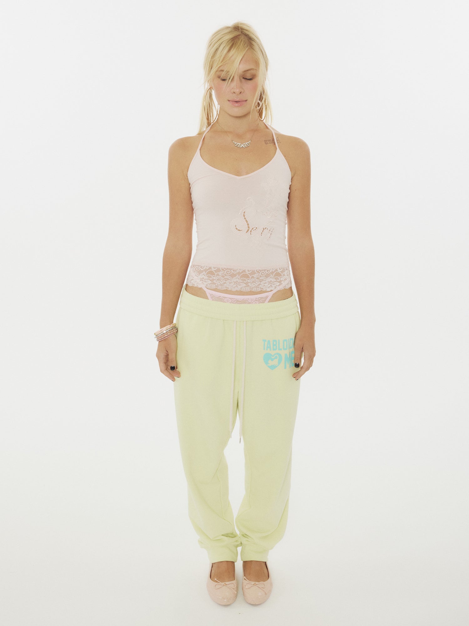 Sweet Kitty Jogger Pants Acid Yellow