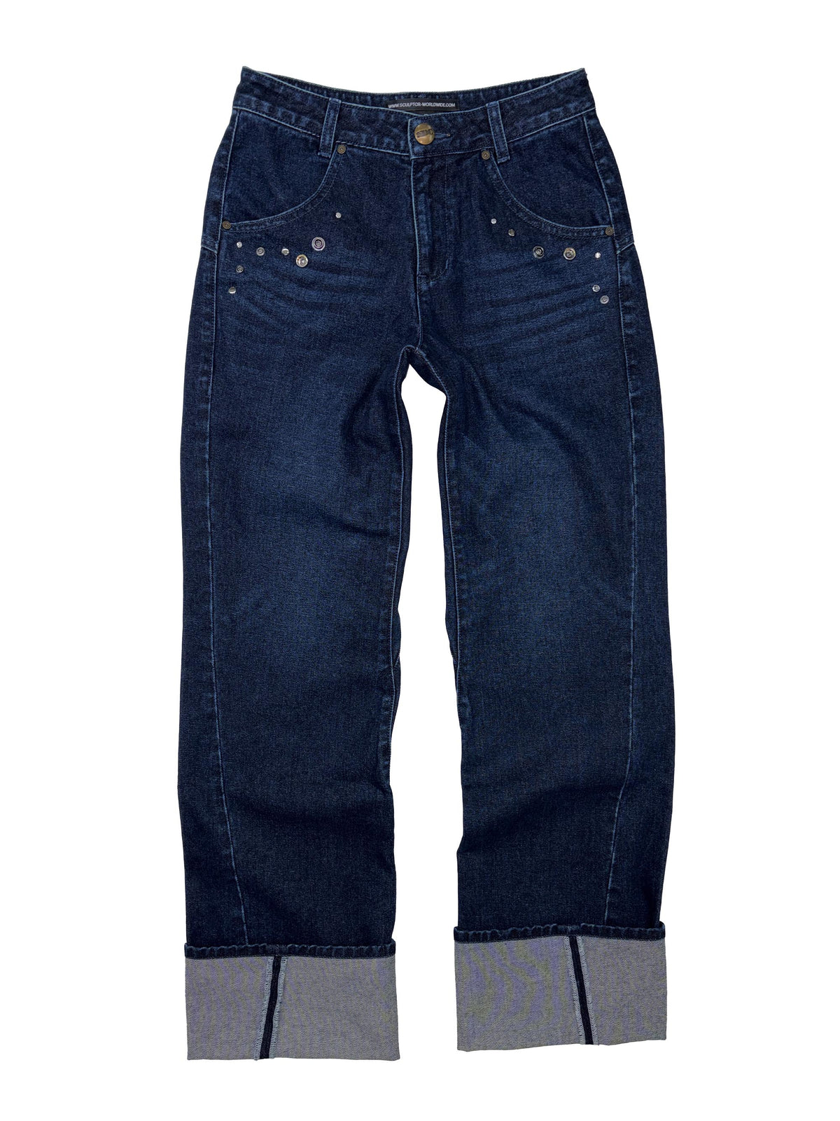 Angelic Roll Up Denim Deep Blue
