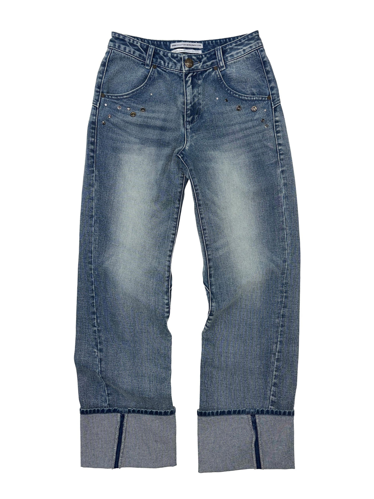 Angelic Roll Up Denim Mid Blue