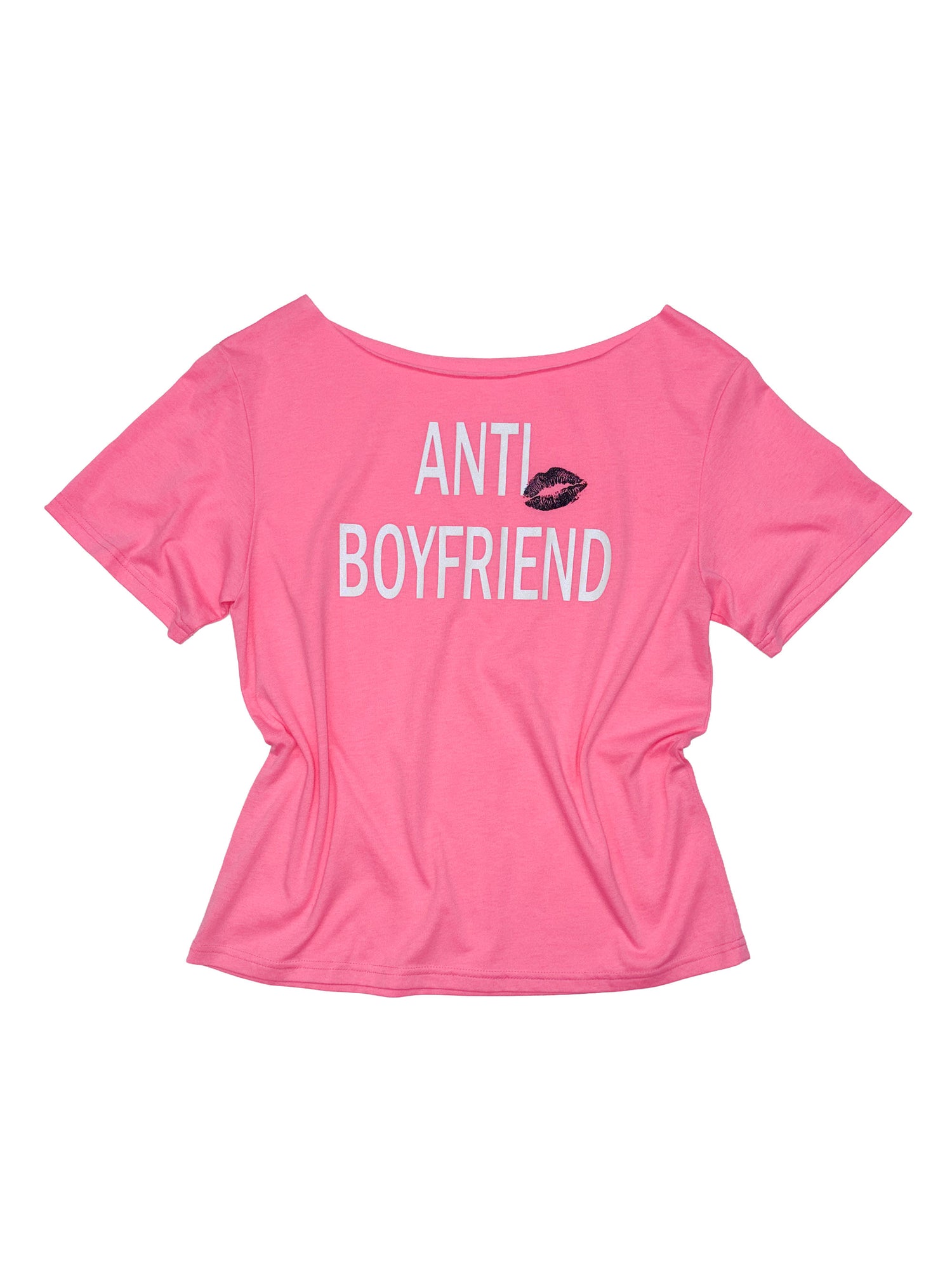 Anti Boyfriend Tee Neon Pink
