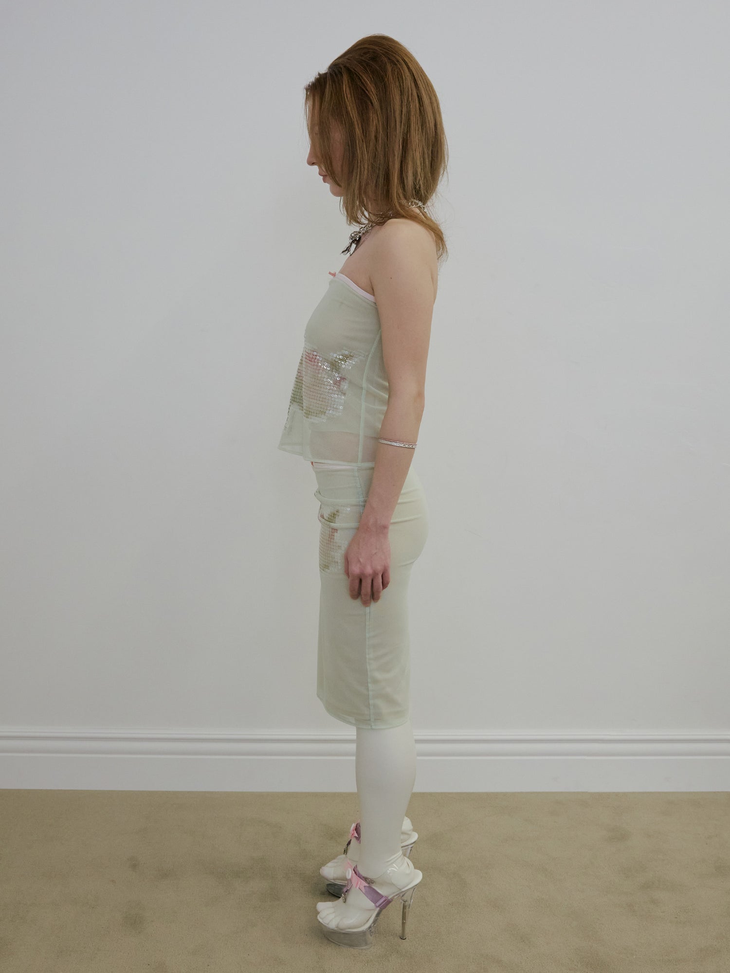 Censored Lotus Midi Skirt Apple