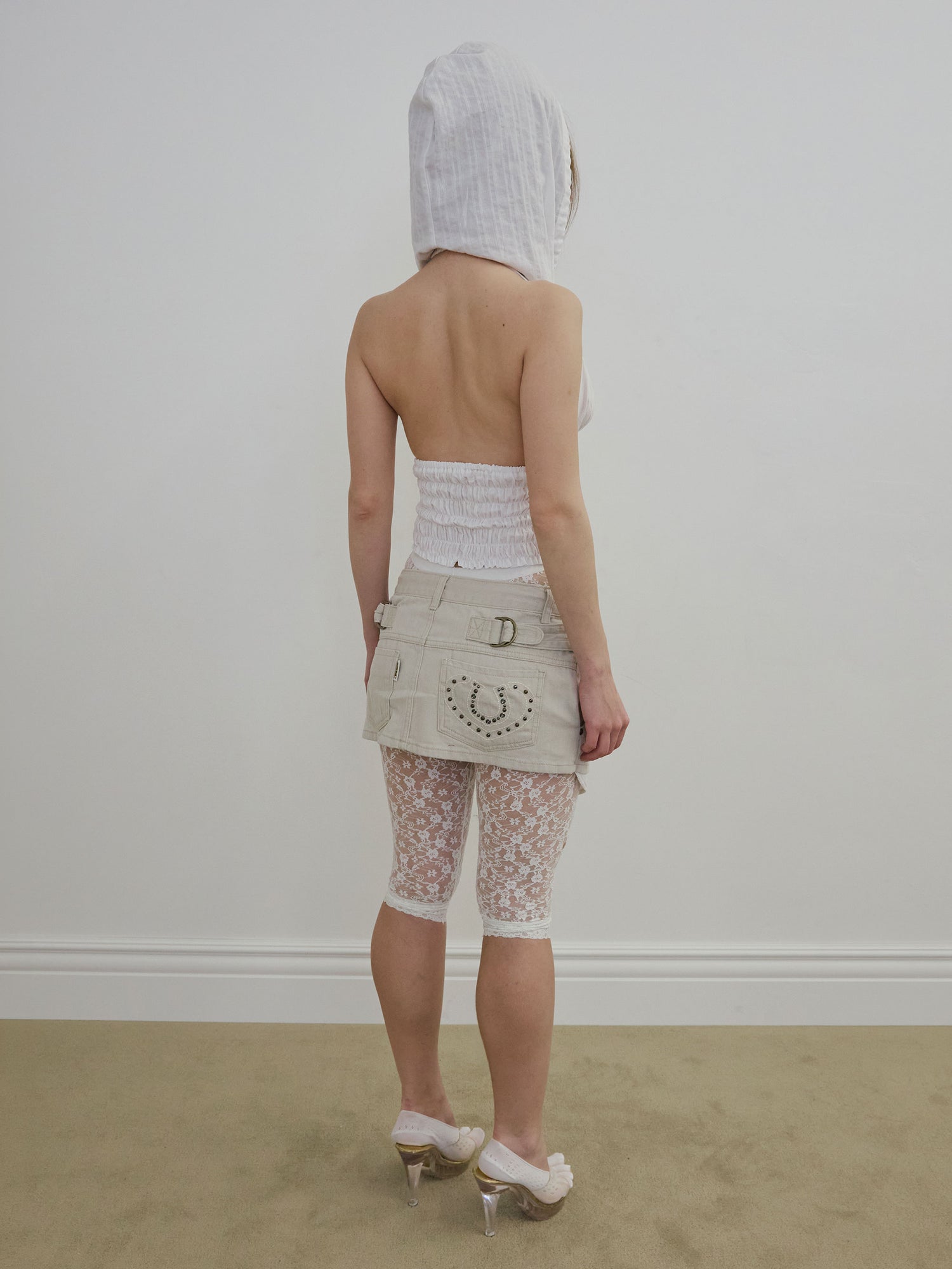 Apron Layered Mini Skirt Raw