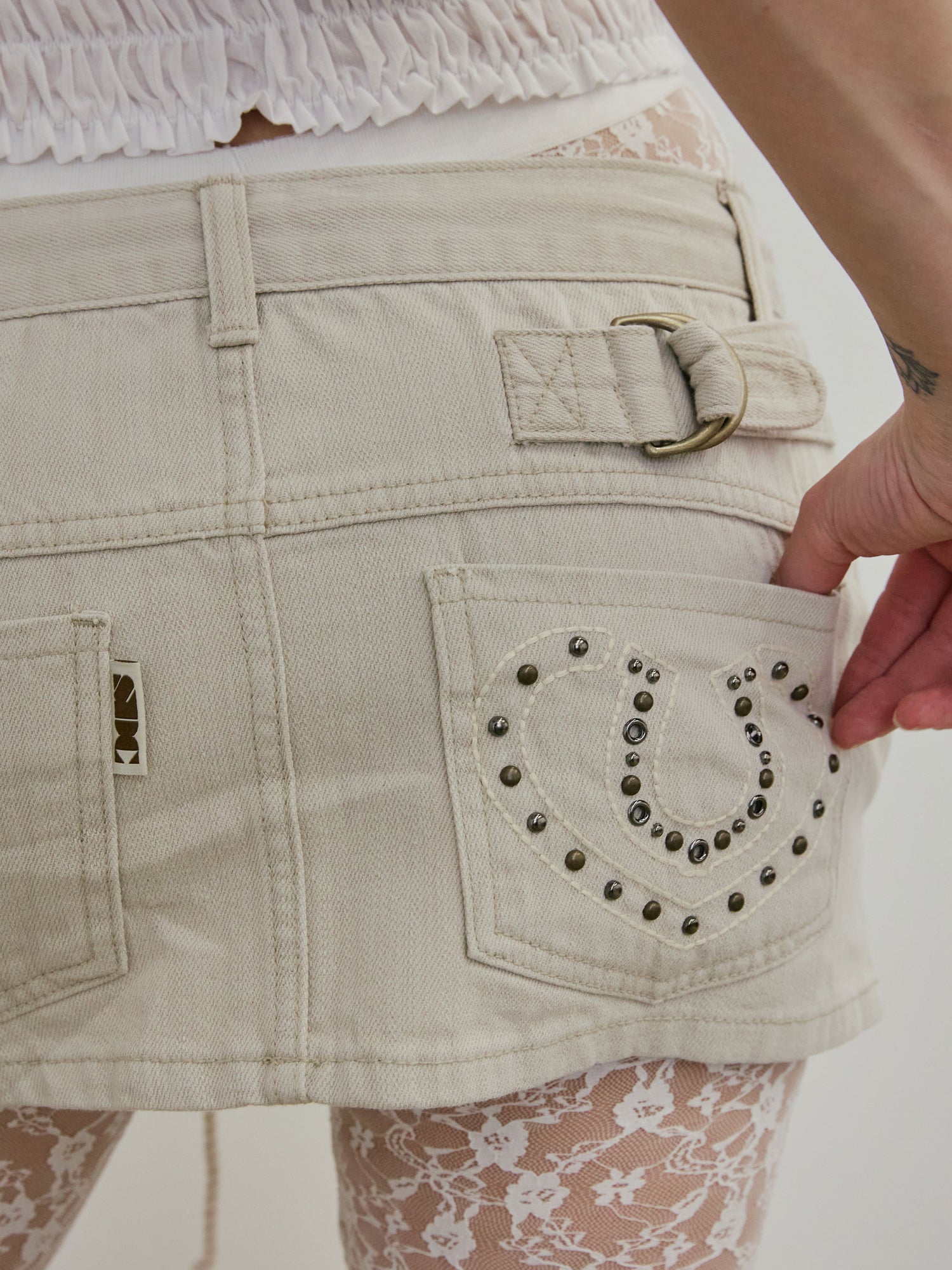 Apron Layered Mini Skirt Raw