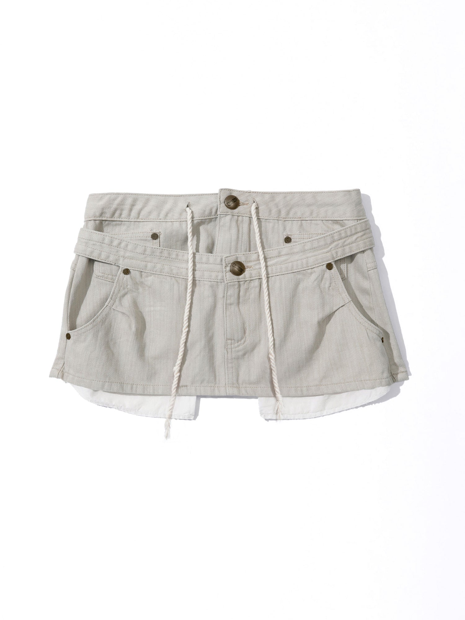 Apron Layered Mini Skirt Raw