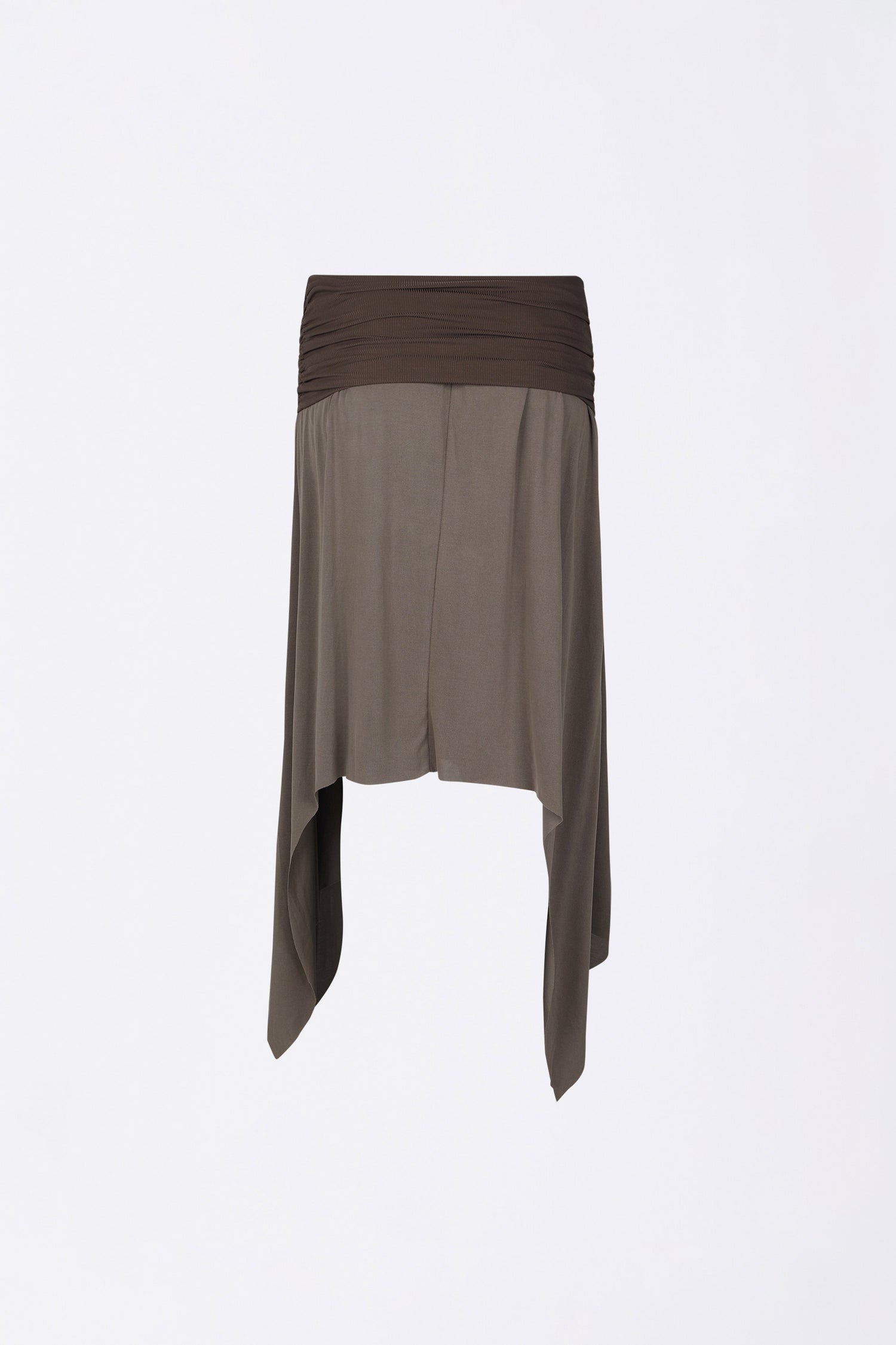 Draping Unbalance Skirt Ash Brown