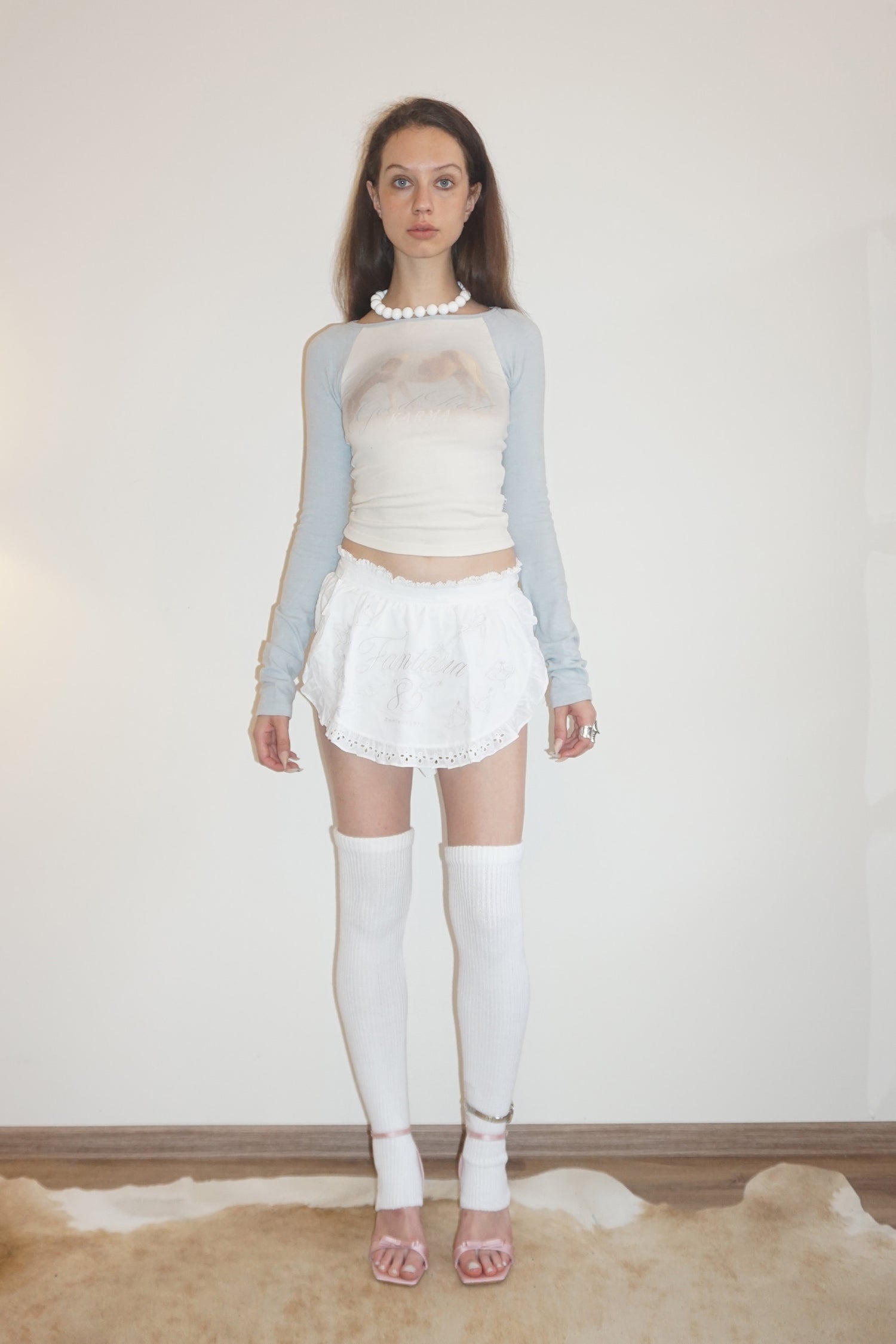 Good Karma Raglan Tee Cream/Baby Blue