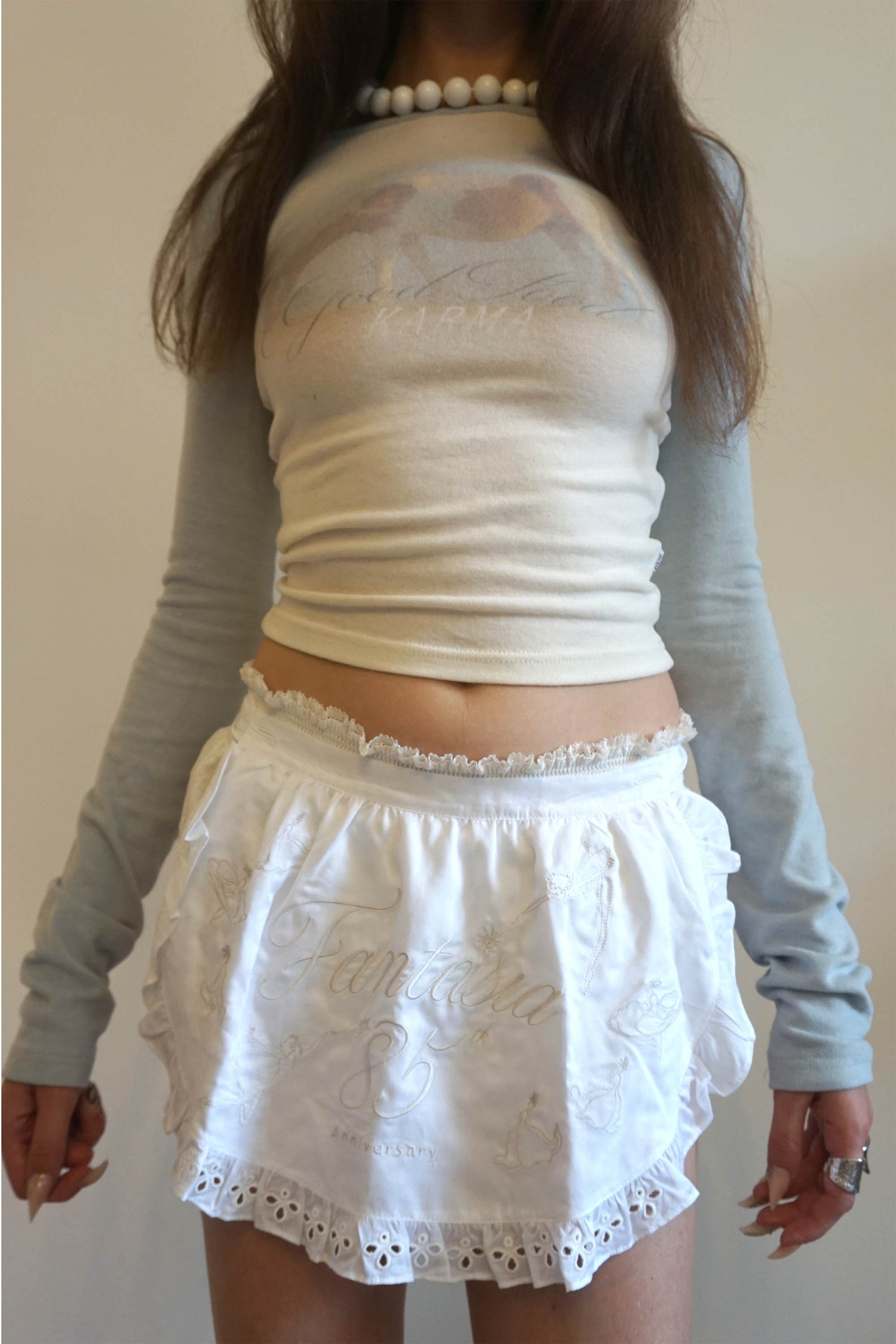 Good Karma Raglan Tee Cream/Baby Blue