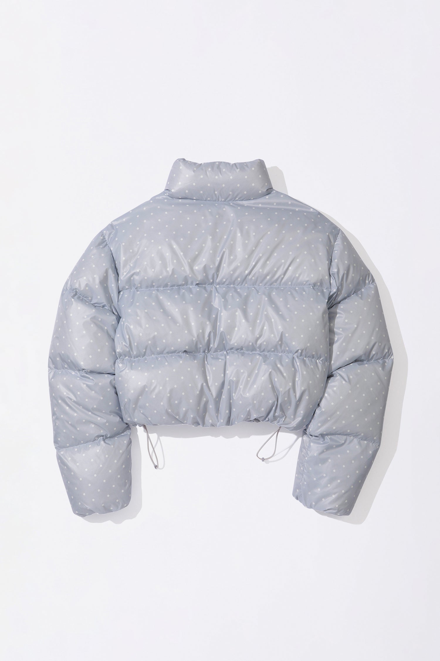 Polka Cropped Puffer Down Baby Blue