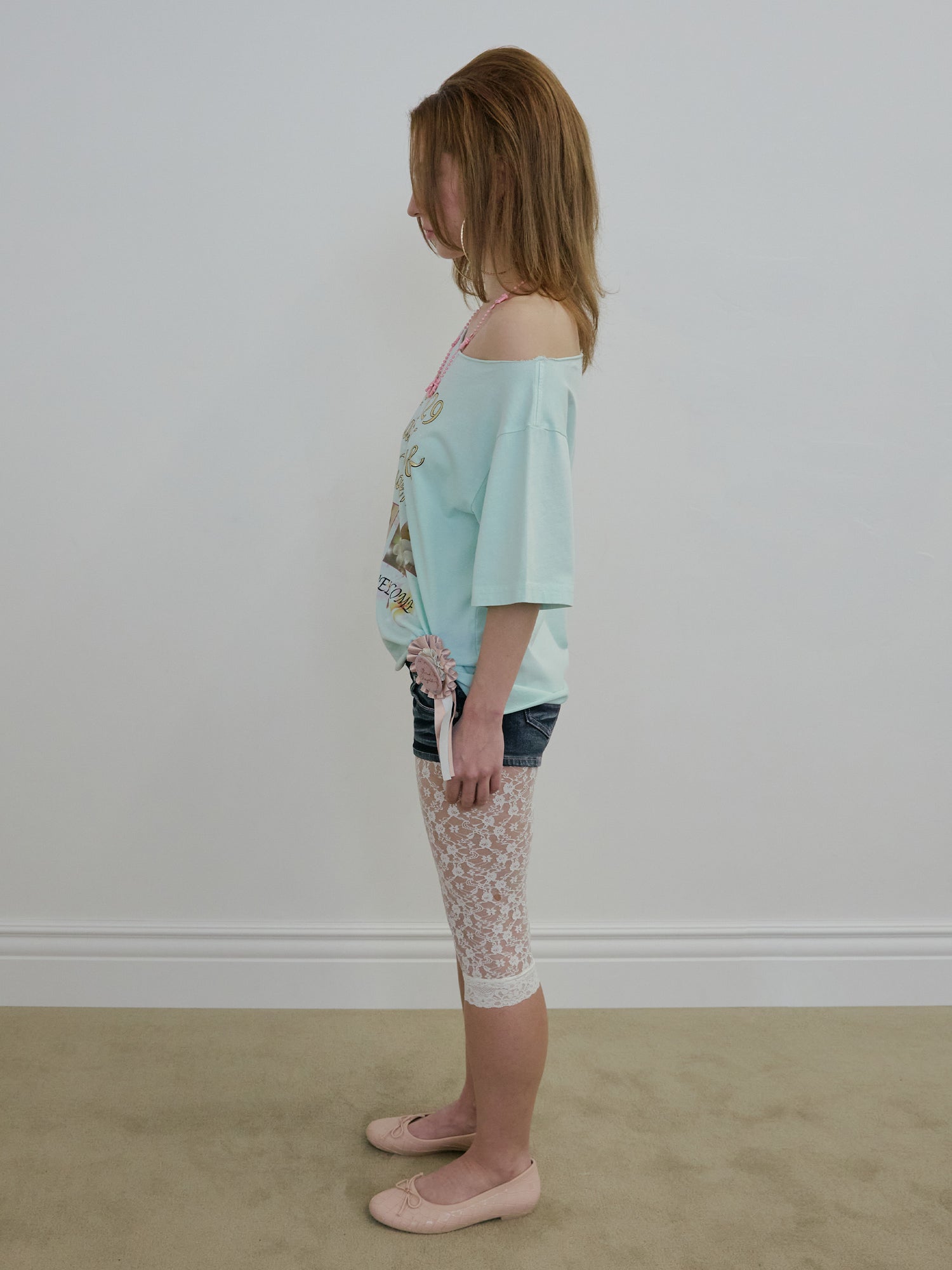 Healing Off-Shoulder Tee Baby Blue