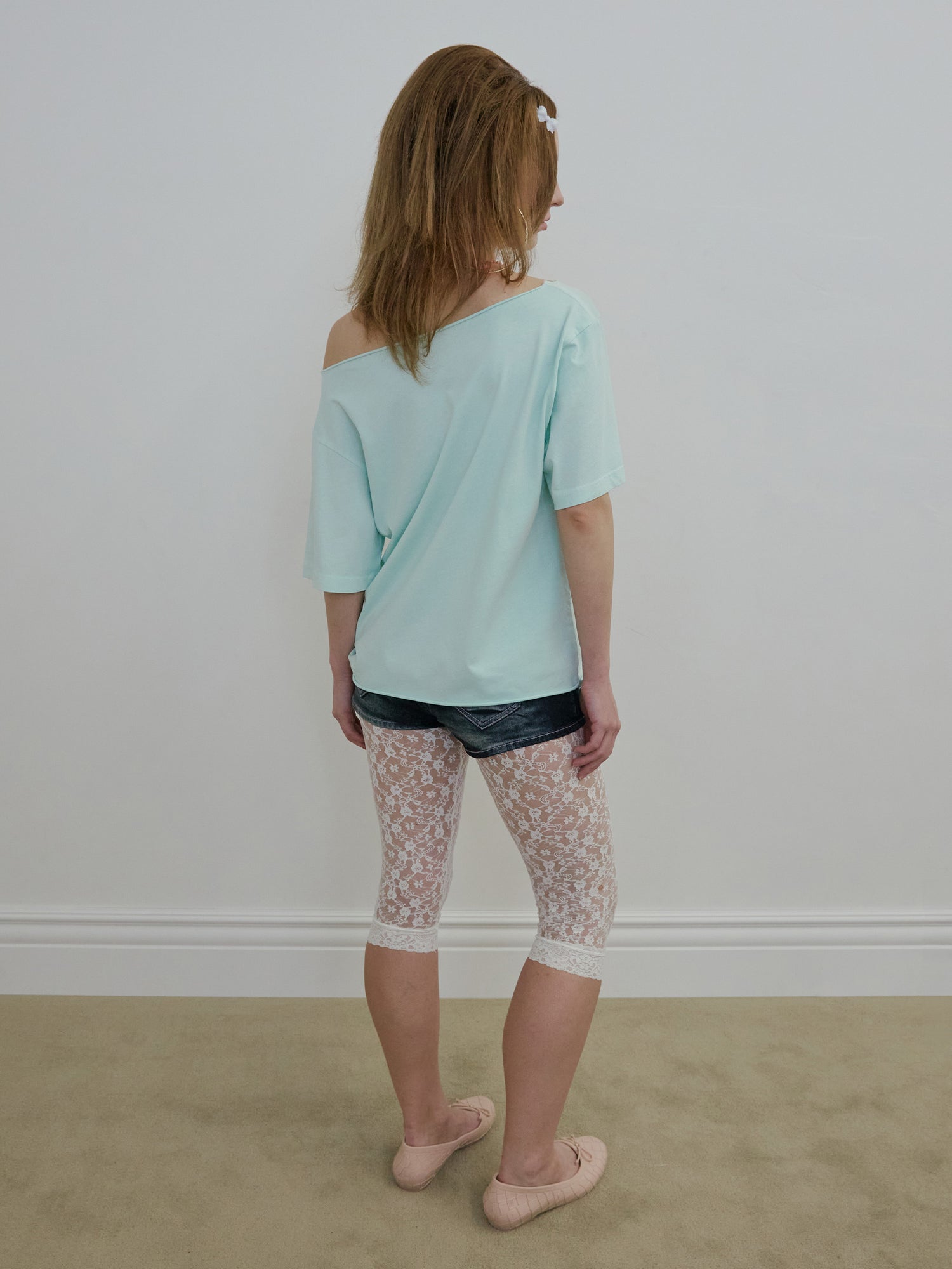 Healing Off-Shoulder Tee Baby Blue