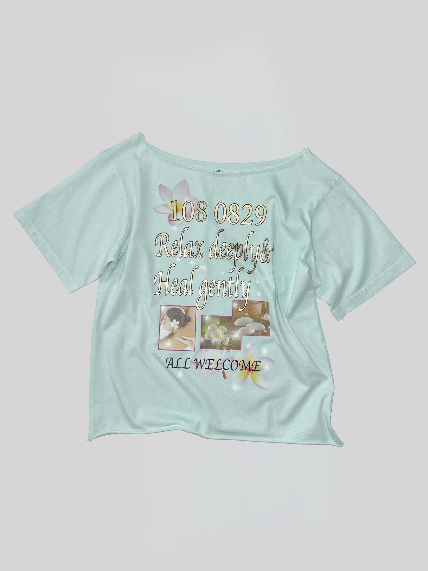 Healing Off-Shoulder Tee Baby Blue