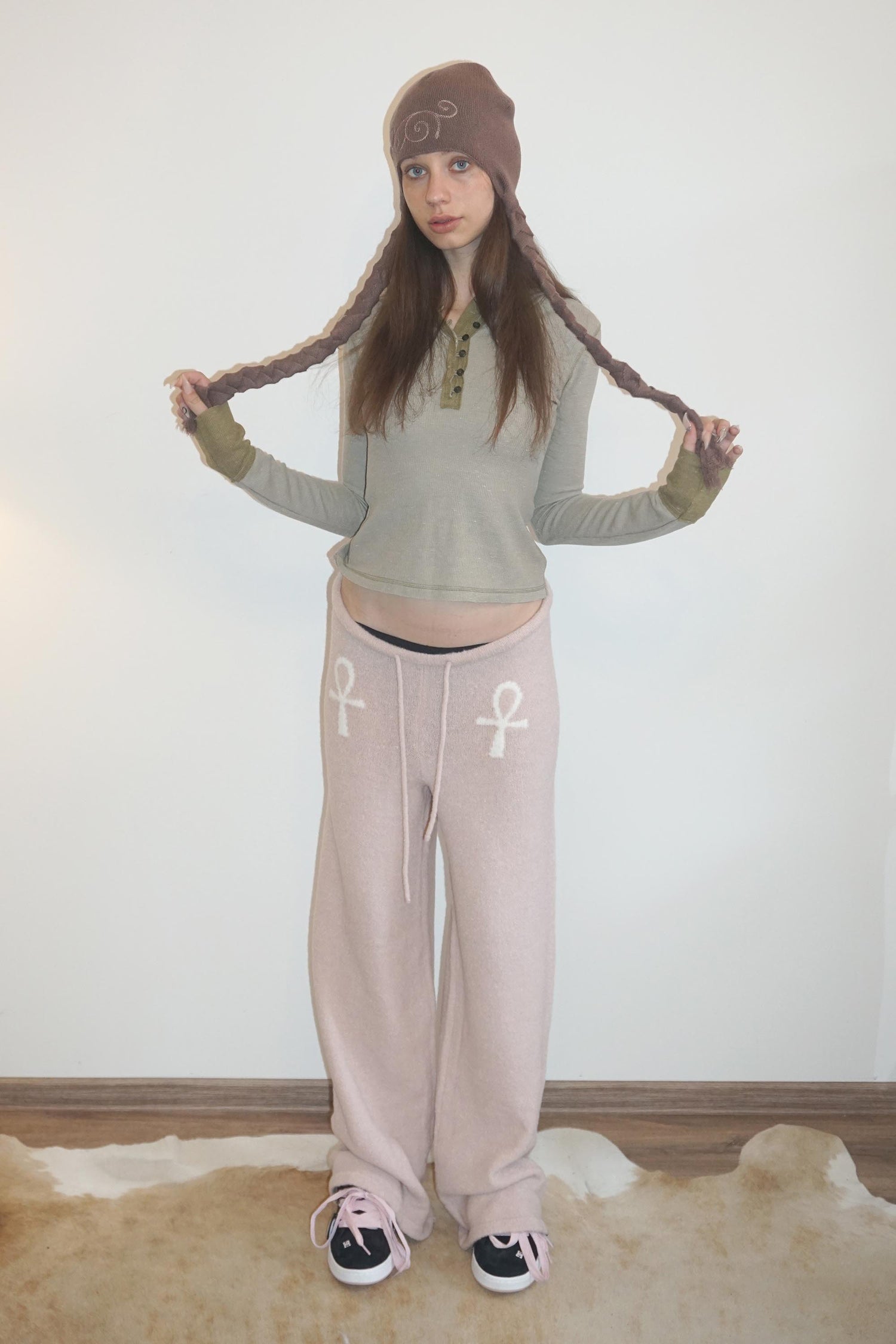 Heather Hoodie Tee Beige