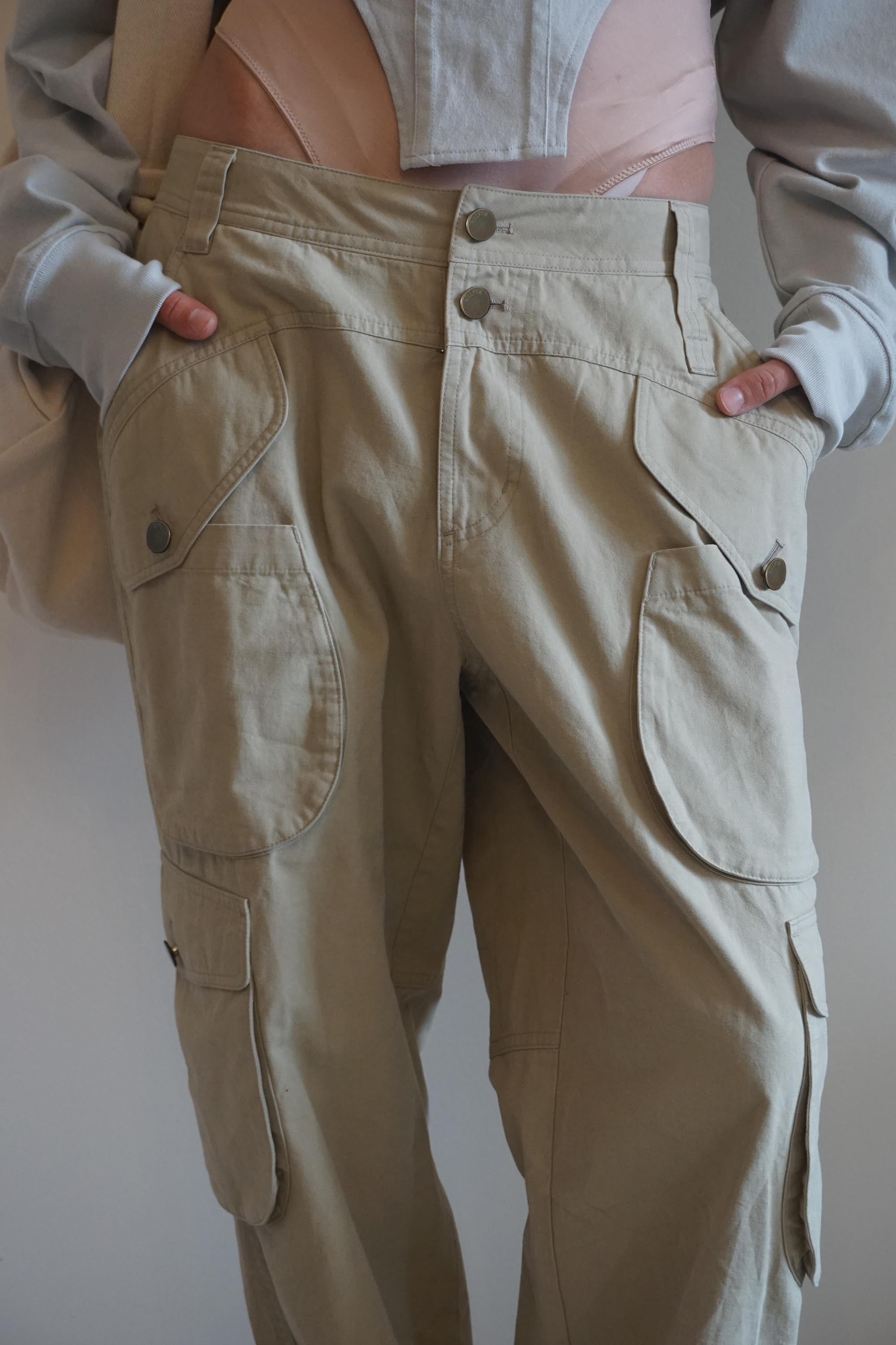 パンツ sculptor check track pants khaki ZW X GW Straight Leg Track Pants With - Olive You Z1B000509