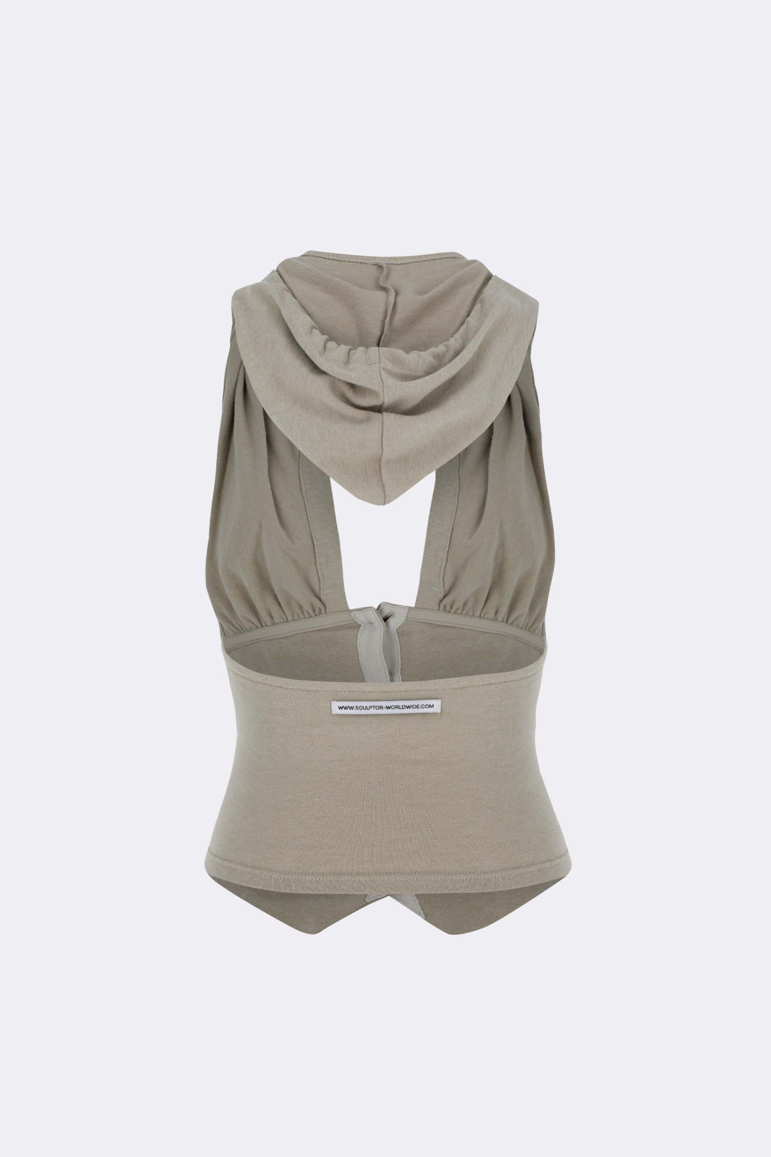Classic Sleeveless Hoodie Beige