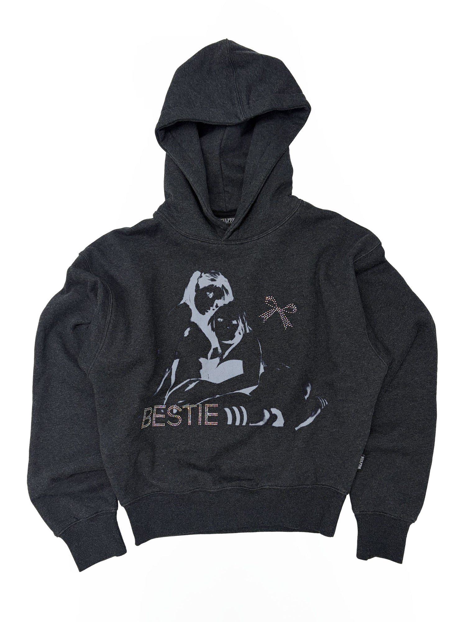 Bestie Hoodie Melange Charcoal