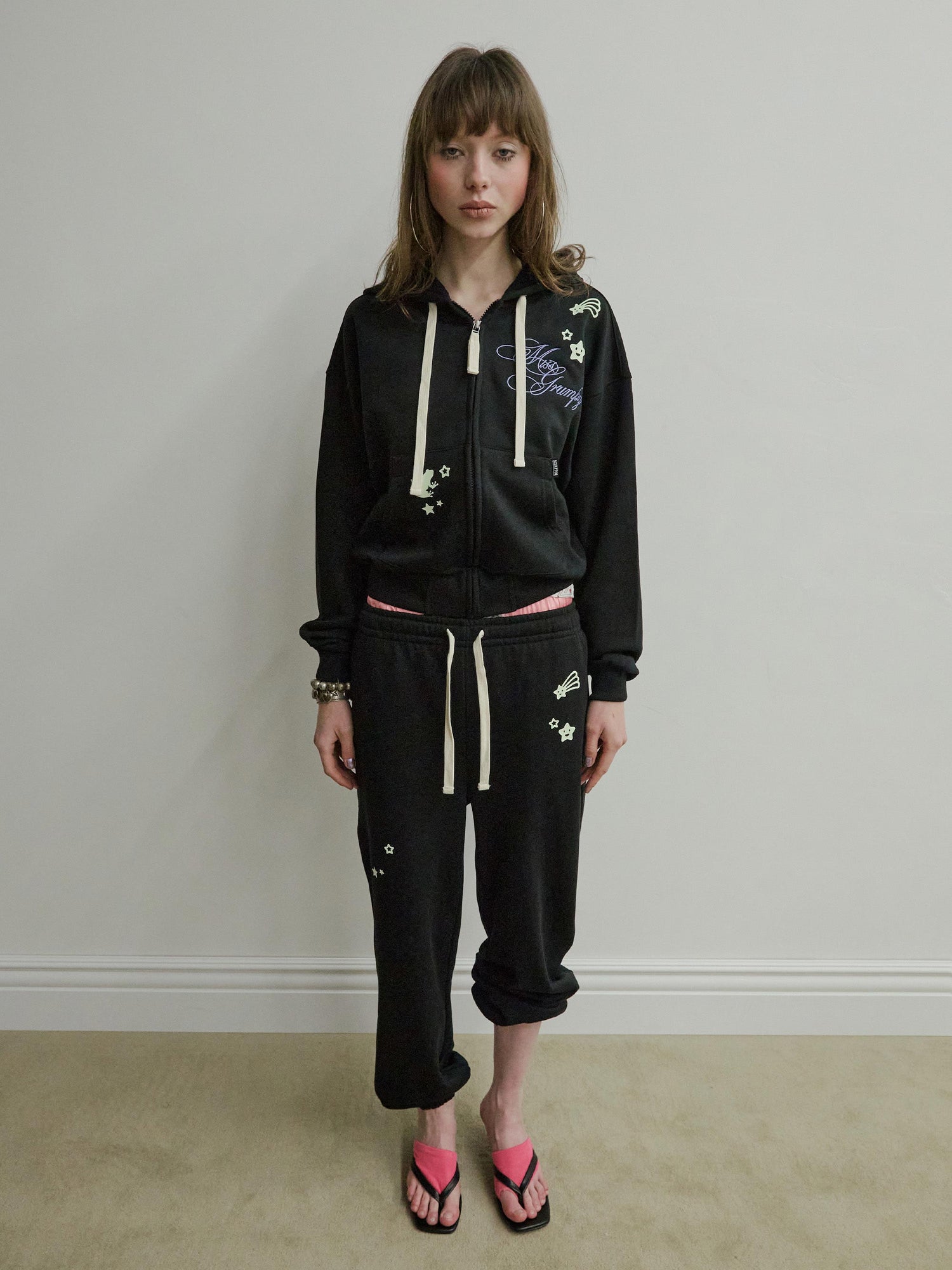 Glow In The Dark Zip-Up Hoodie Black