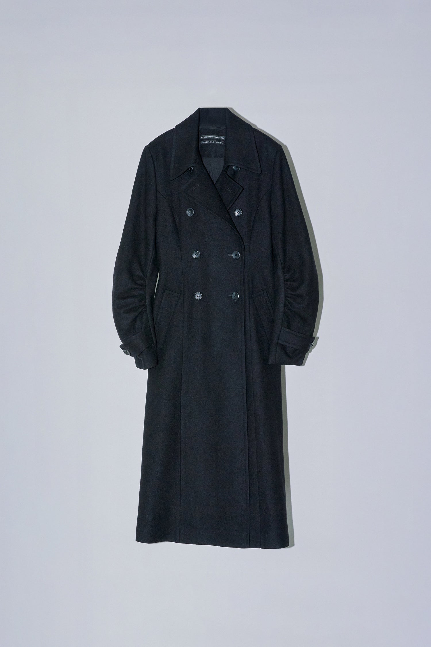 Tailored Wool Long Coat Black